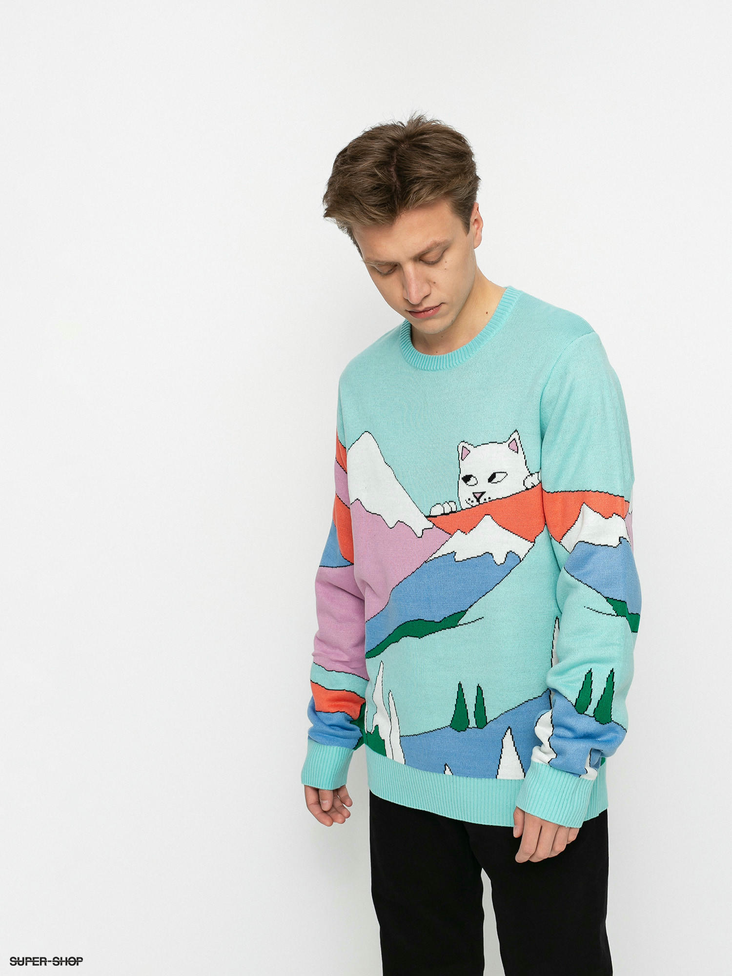 RIPNDIP ニット L Kiss The Sky Sweater ブルー - www.iso