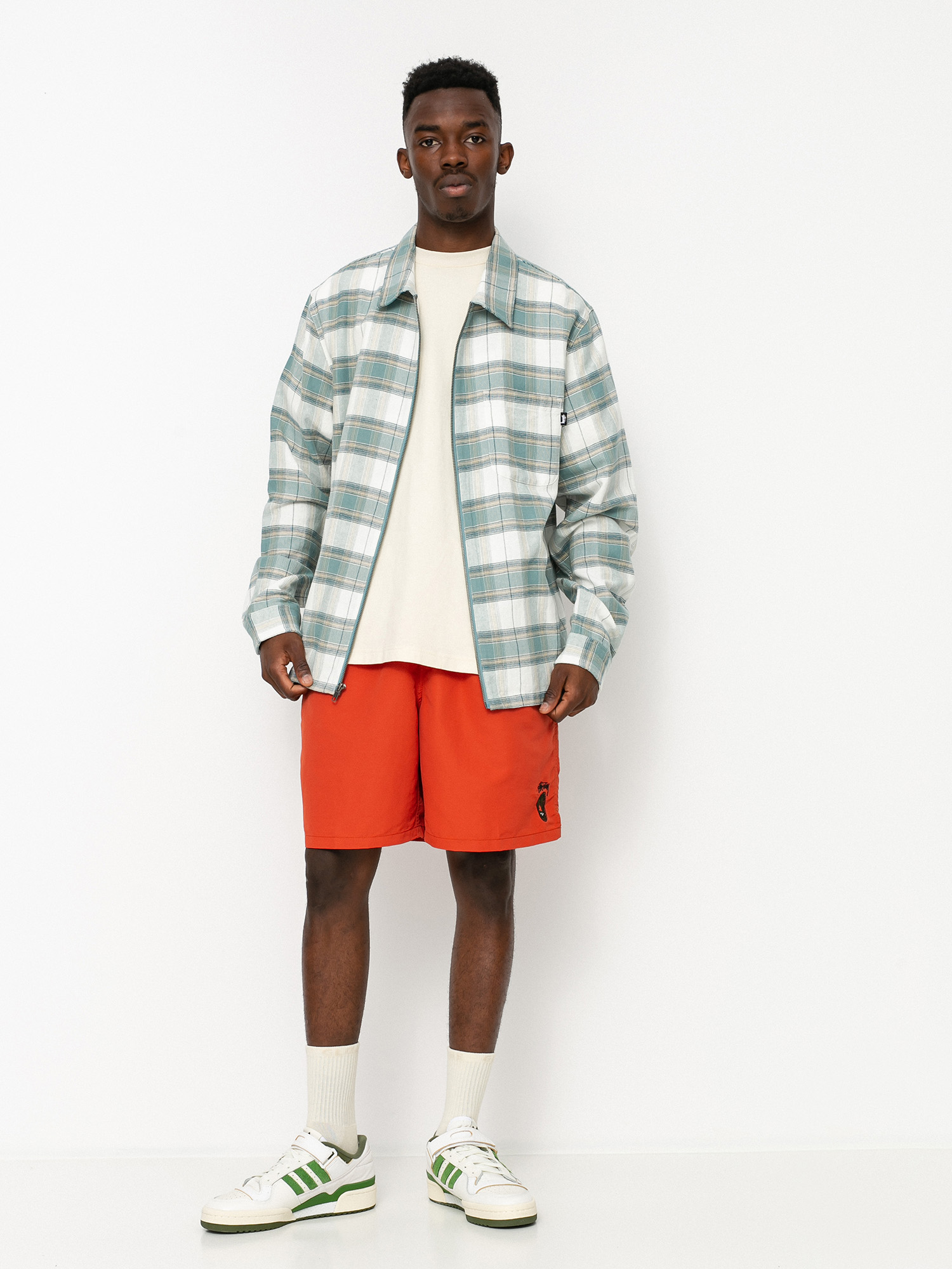 Stussy Heritage Plaid Zip Shirt (green)