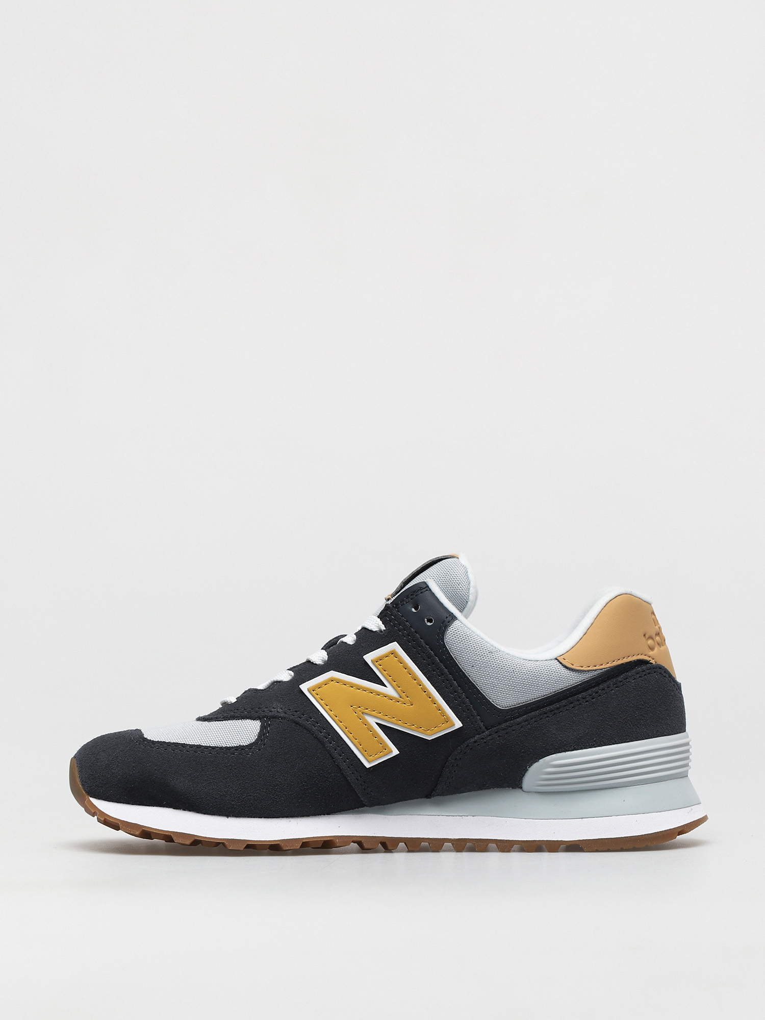 new balance 574 black & tan trainers