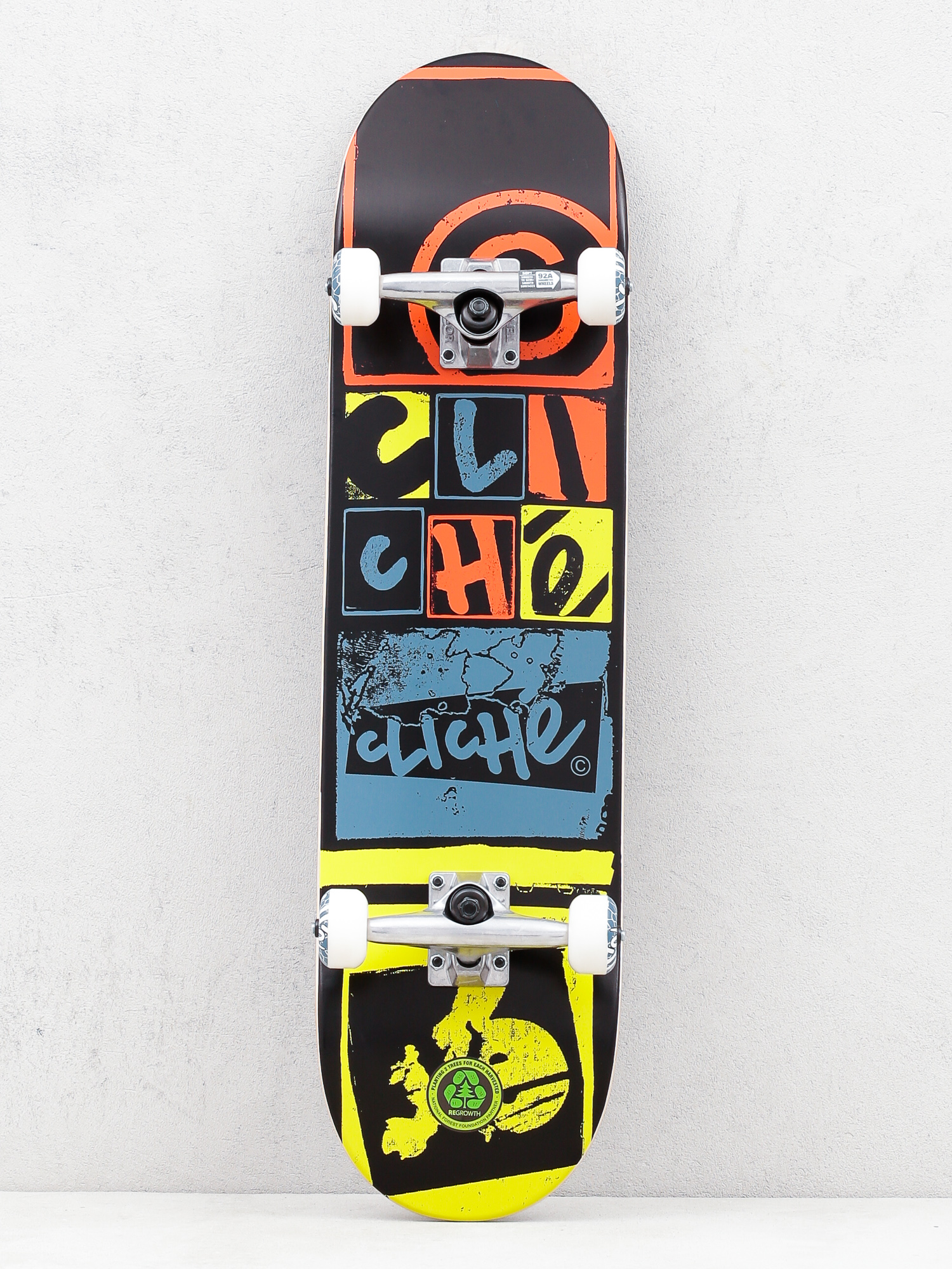 Cliche Letter Press Skateboard (black/multi)