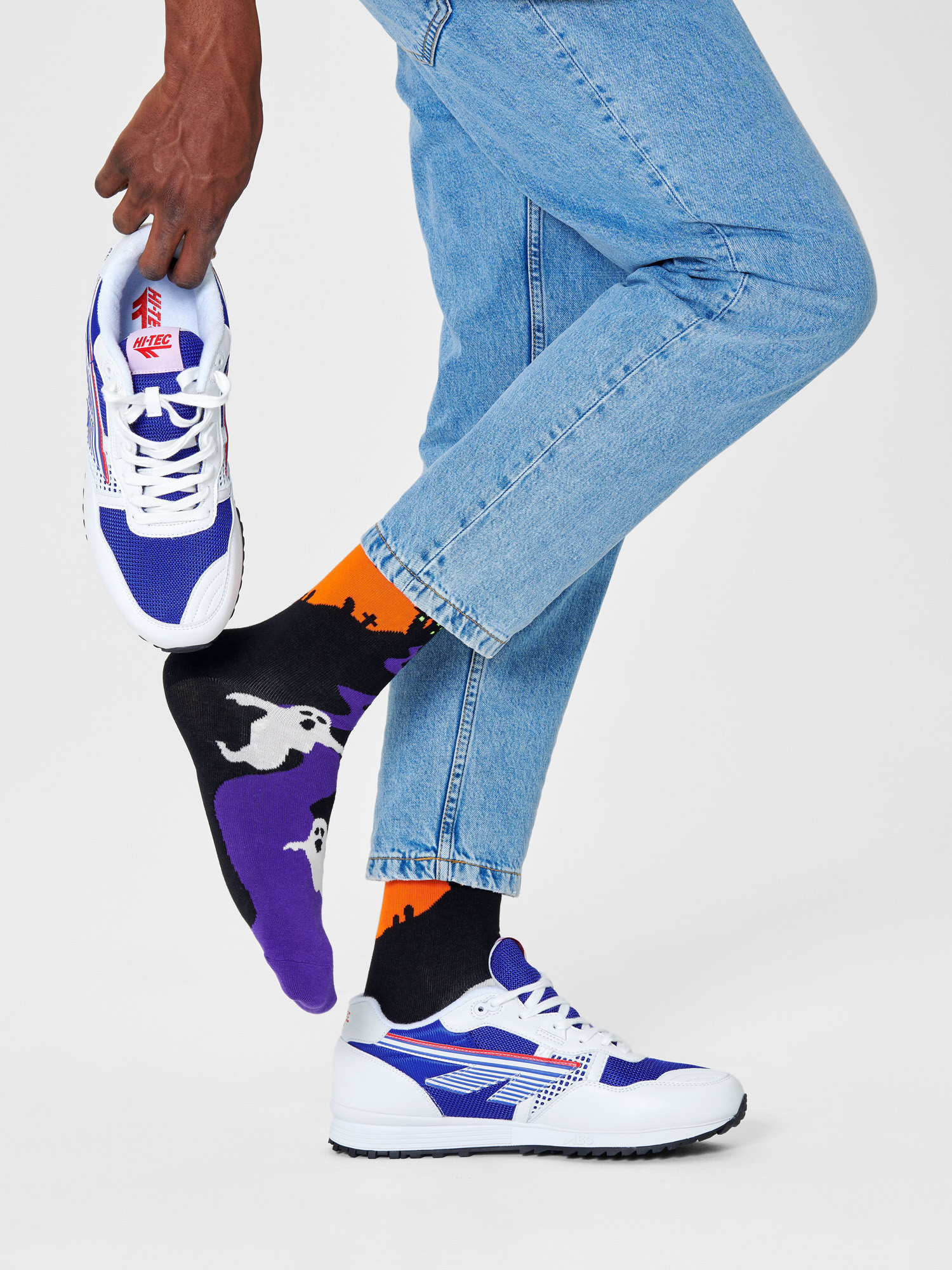 Happy Socks Halloween Ghost Socks (orange/black/purple)