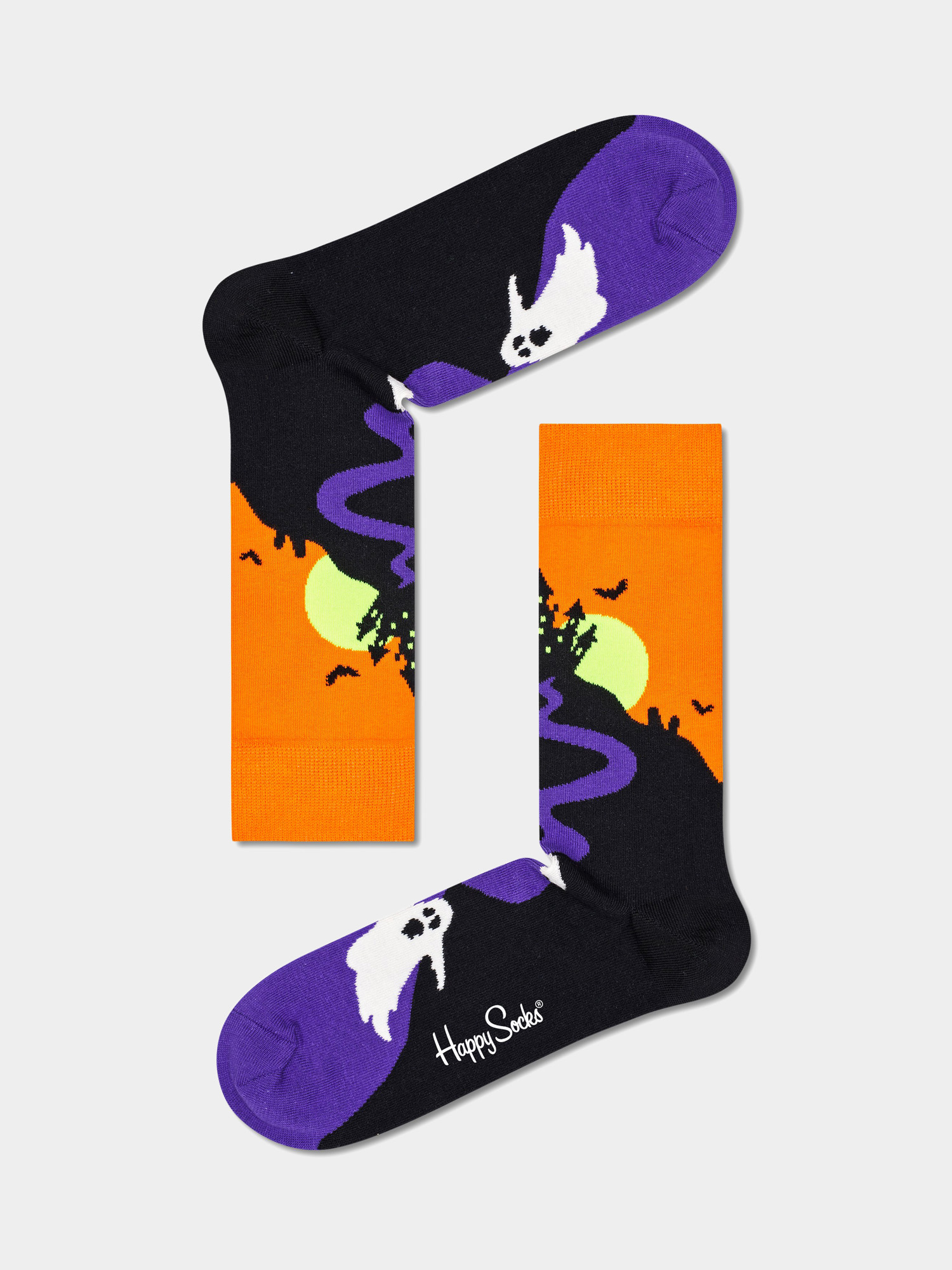 Happy Socks Halloween Ghost Socks (orange/black/purple)