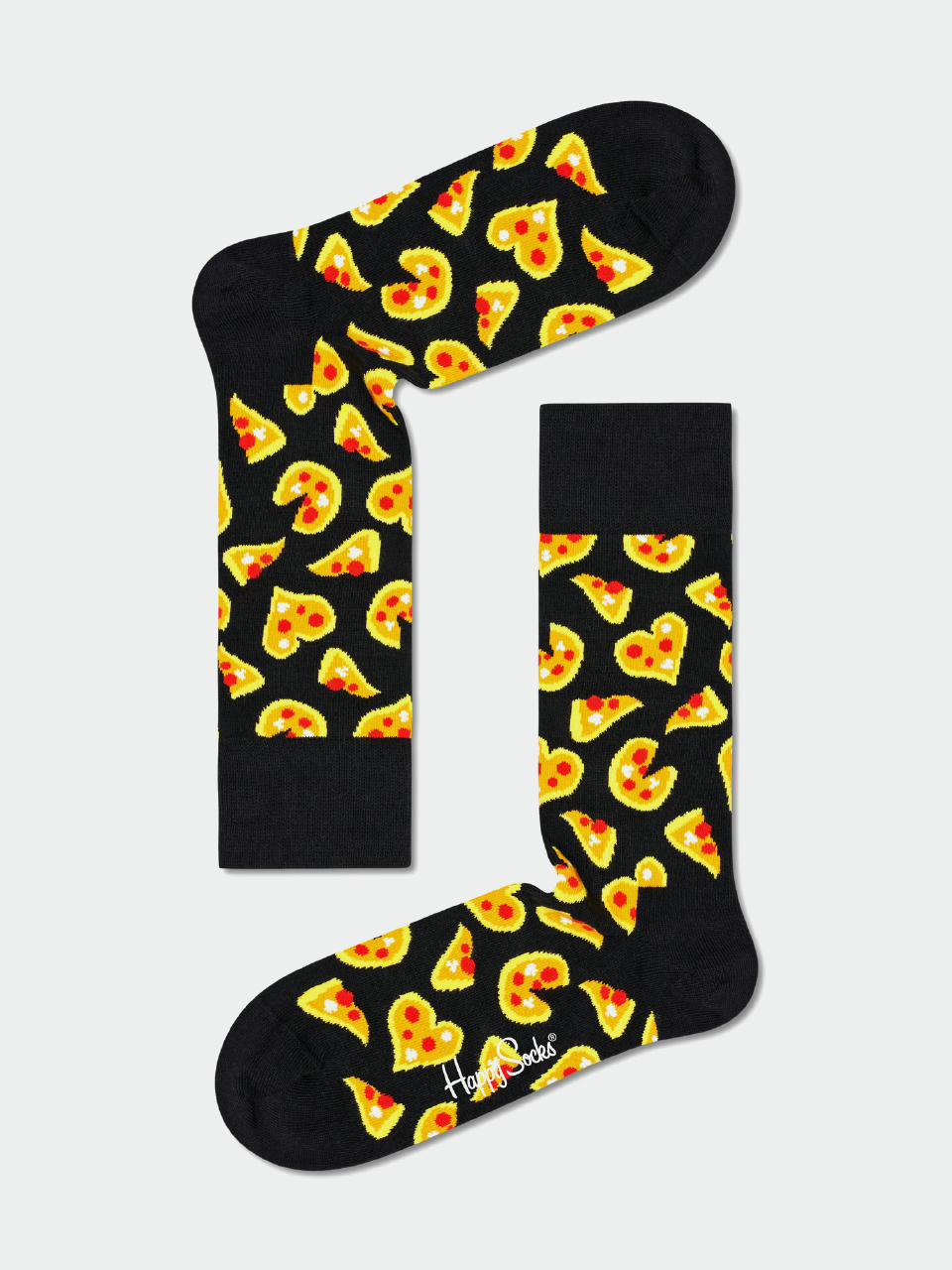 Happy Socks Pizza Love Socken (black/yellow)