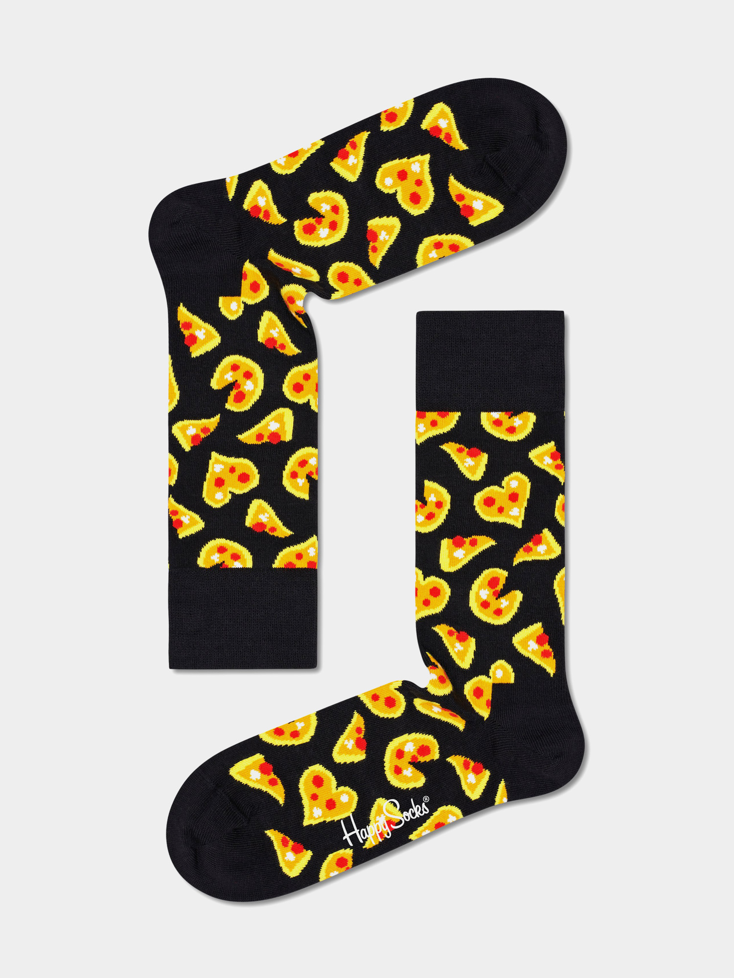 Happy Socks Pizza Love Socken (black/yellow)