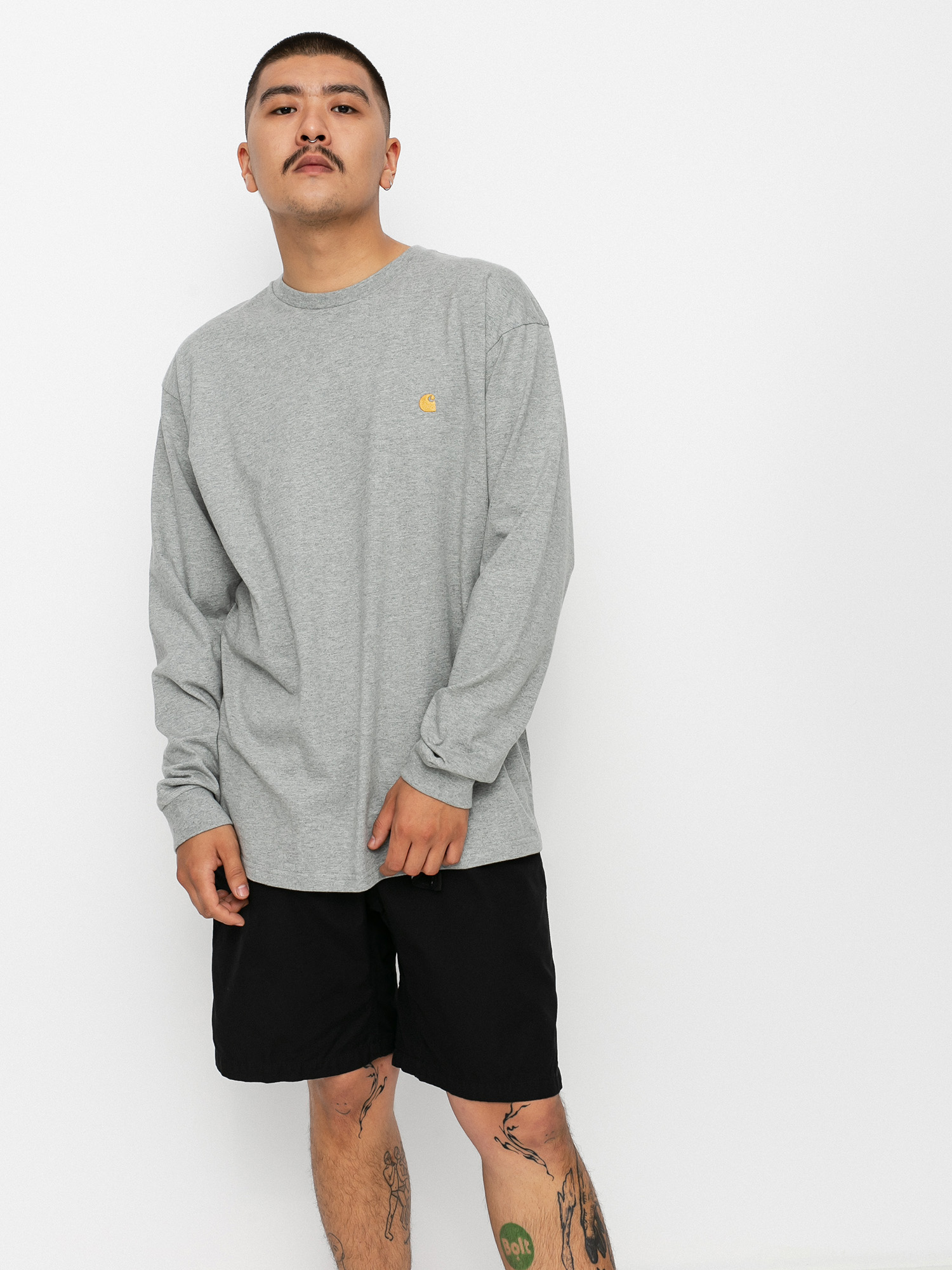 Carhartt WIP Chase Longsleeve (grey heather/gold)