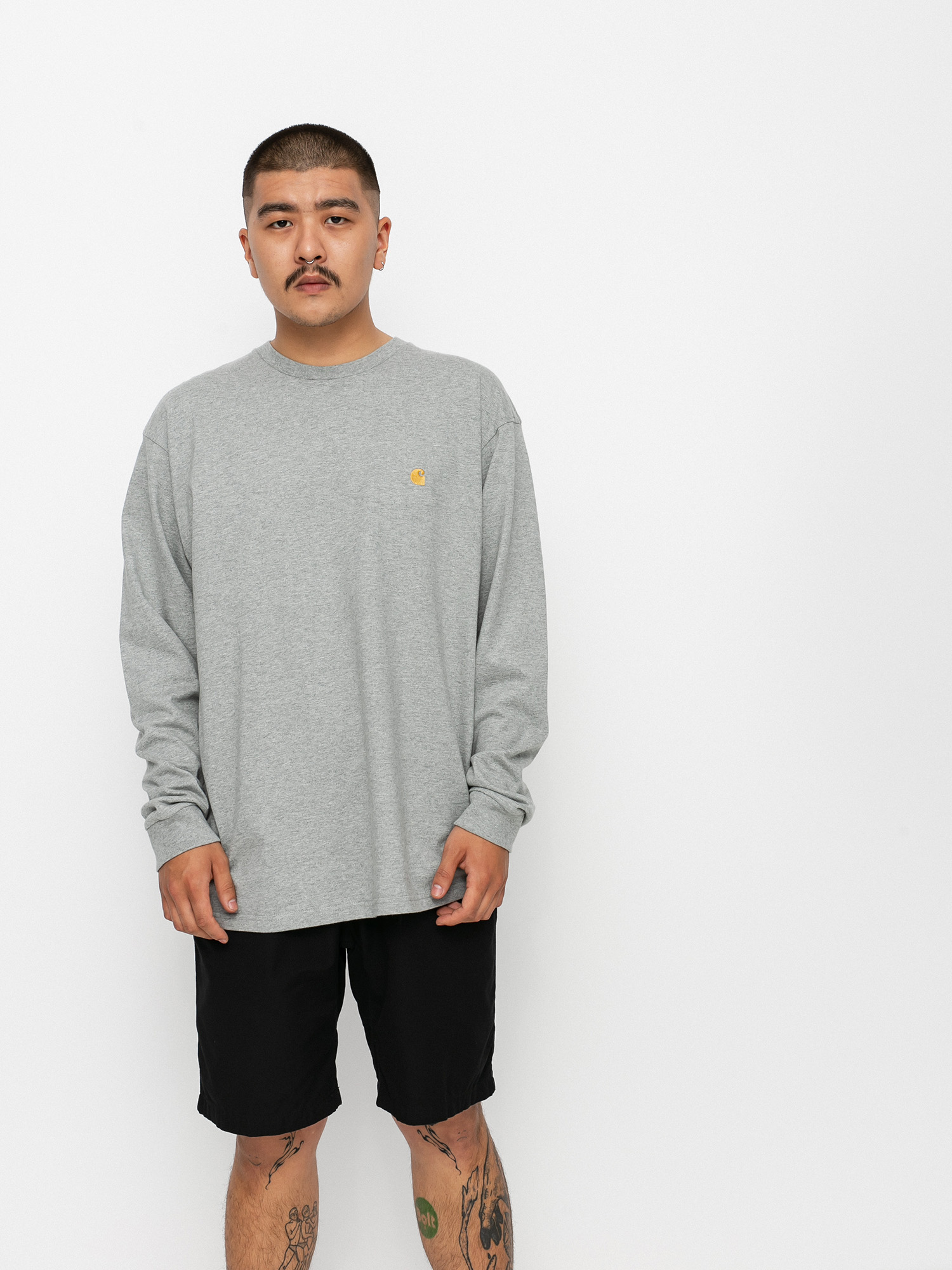 Carhartt WIP Chase Longsleeve (grey heather/gold)