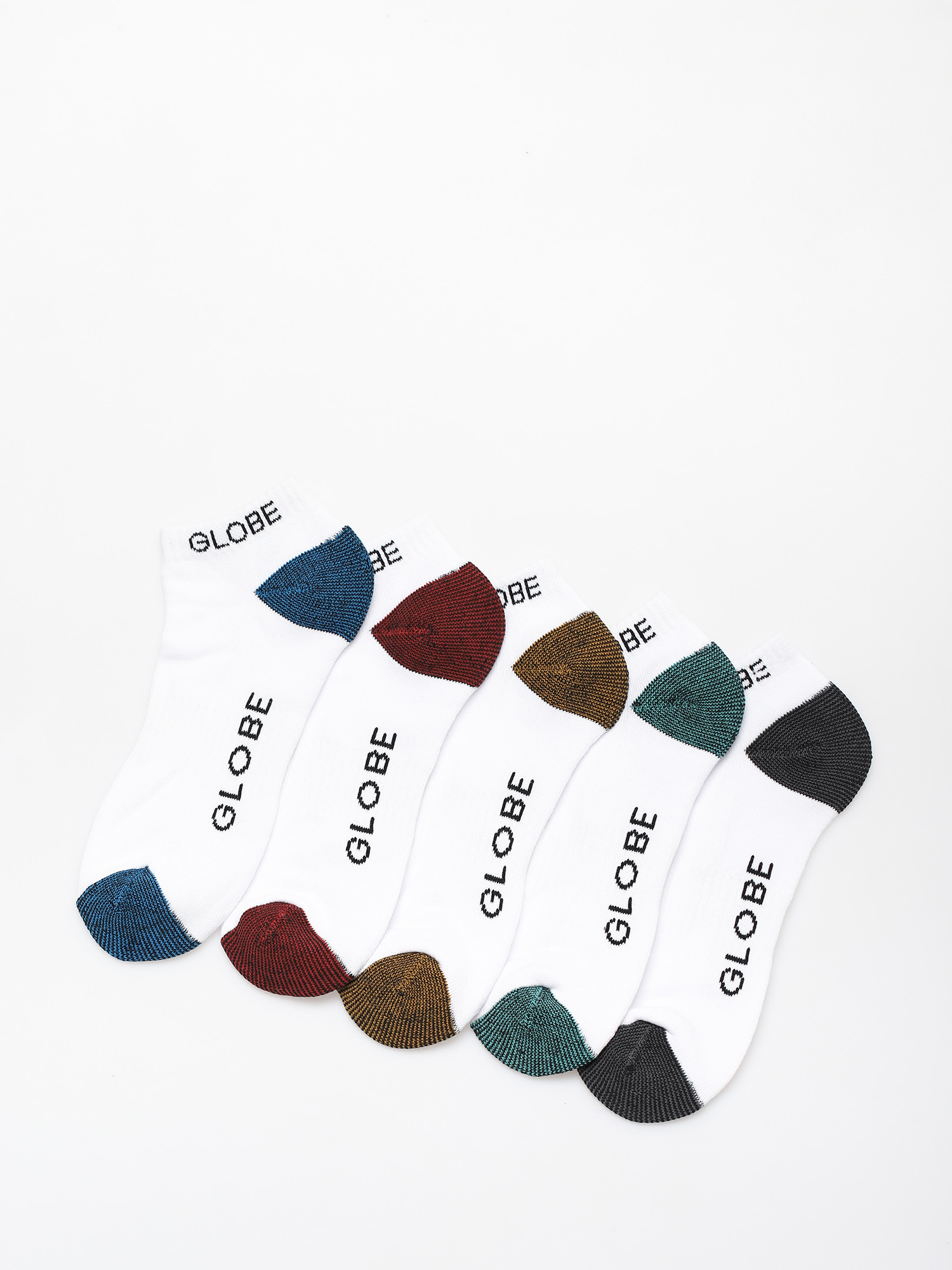 Globe Ingles Ankle 5 Pack Socks (white)