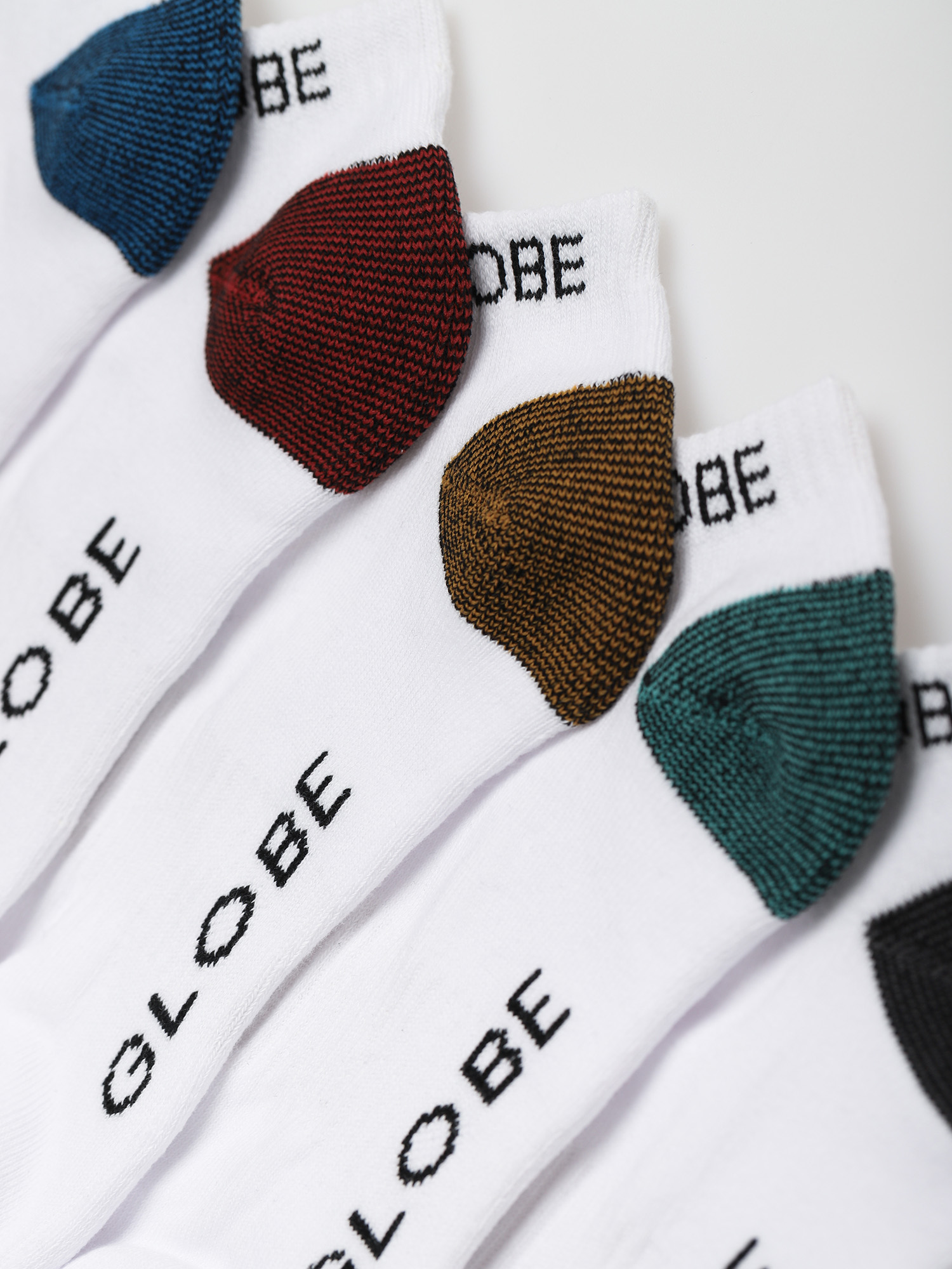 Globe Ingles Ankle 5 Pack Socks (white)