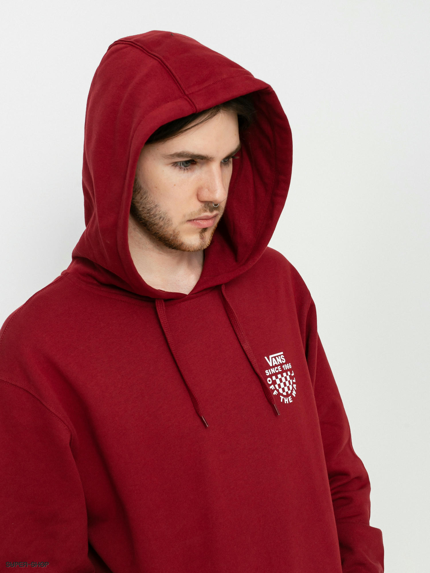 mens burgundy vans hoodie