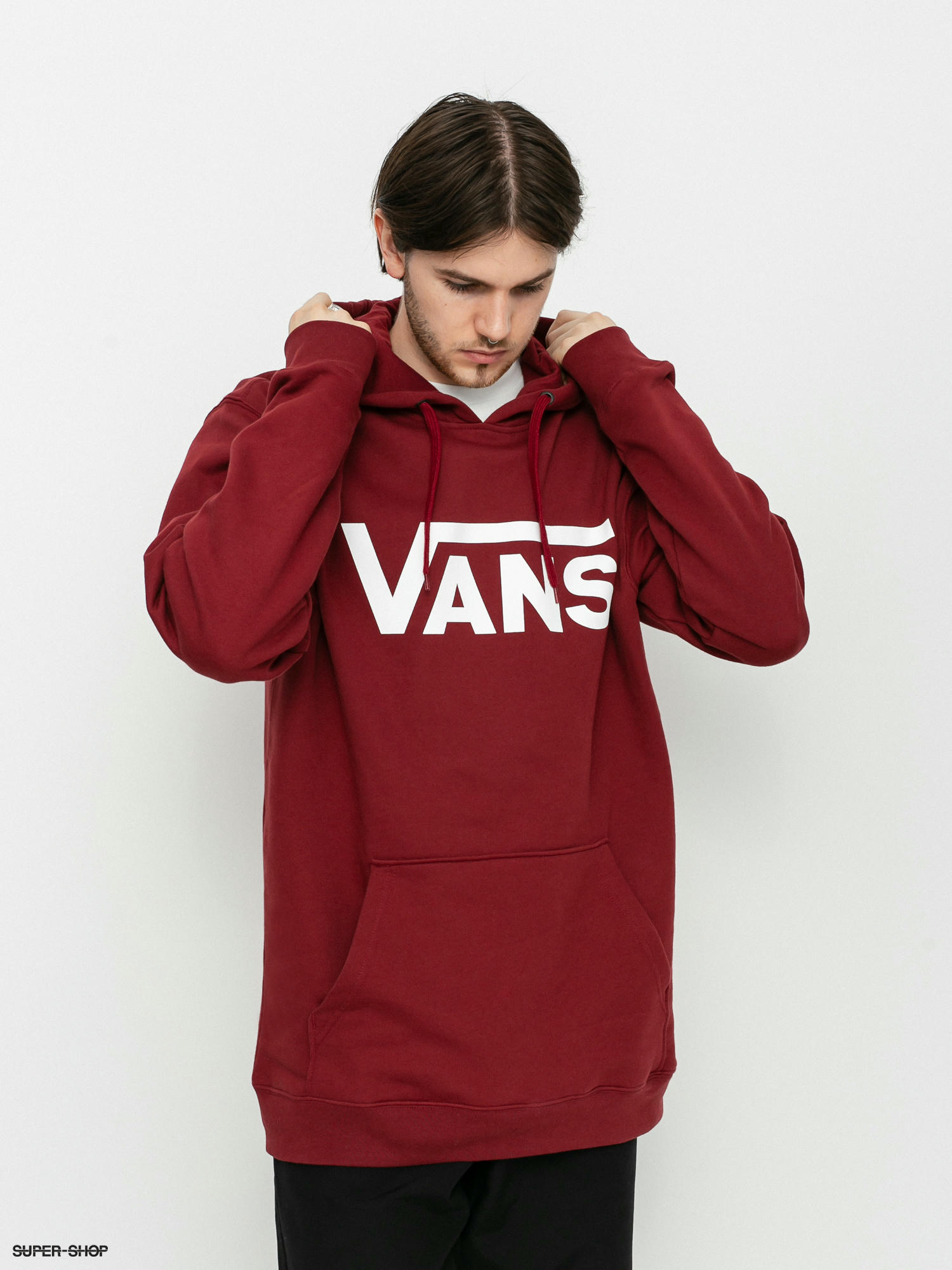 vans red and white hoodie