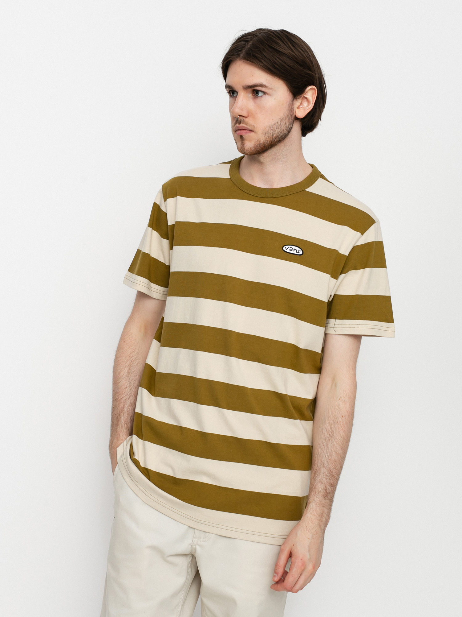 Vans Color Multiplier Stripe Crew T-shirt (nutria/oatmeal)