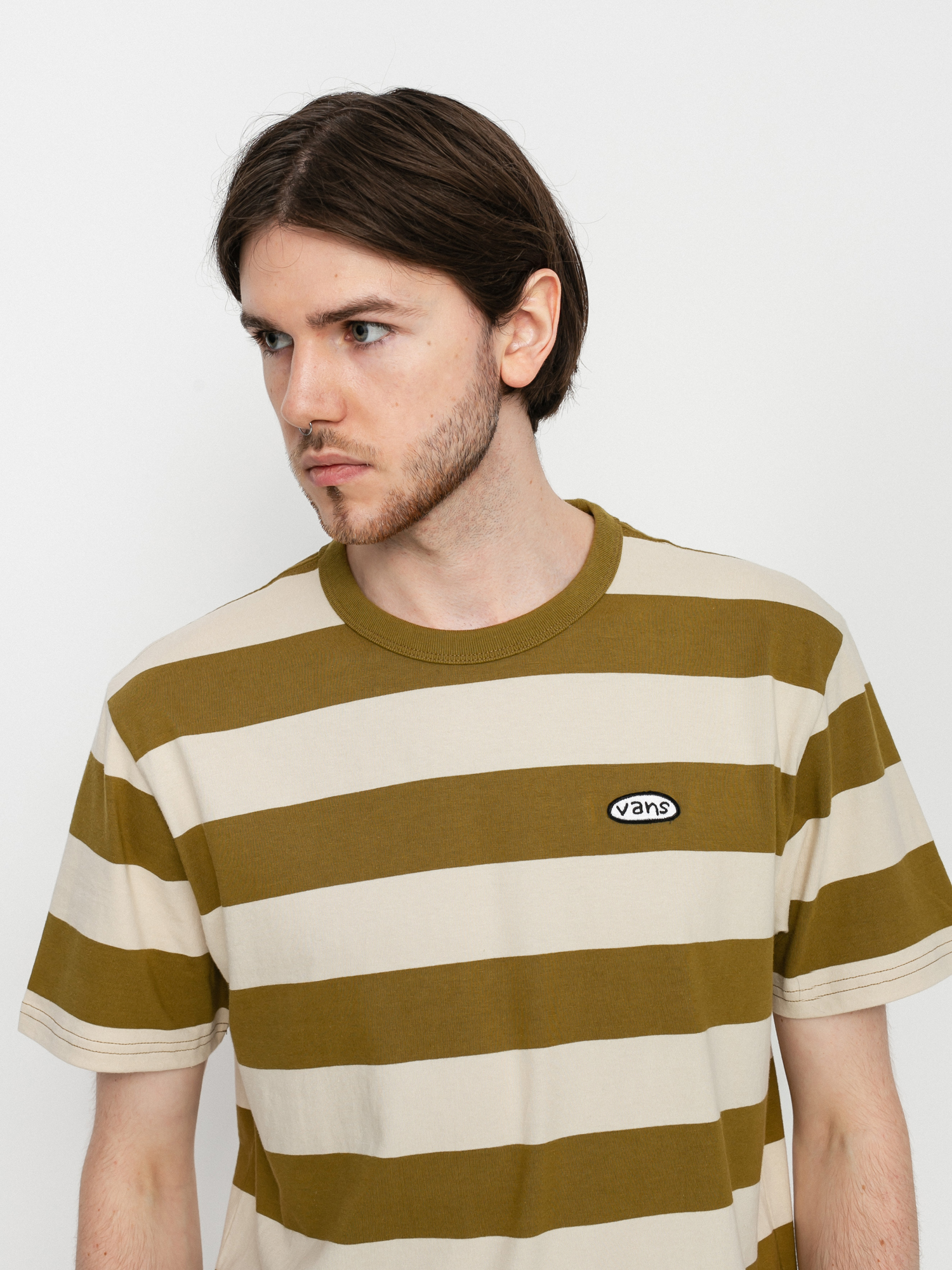 Vans Color Multiplier Stripe Crew T-shirt (nutria/oatmeal)