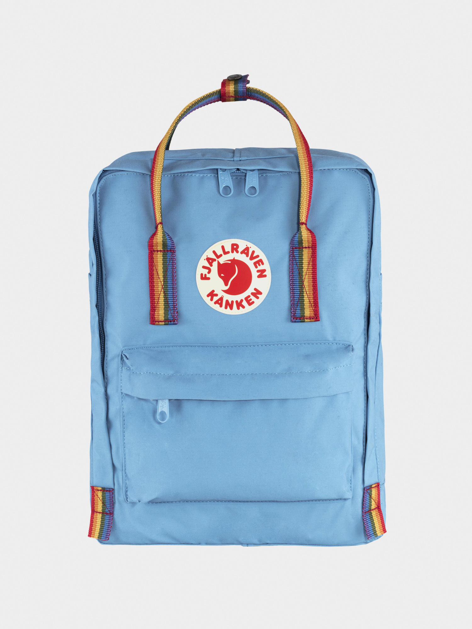 Fjallraven Kanken Rainbow Backpack (air blue/rainbow pattern)
