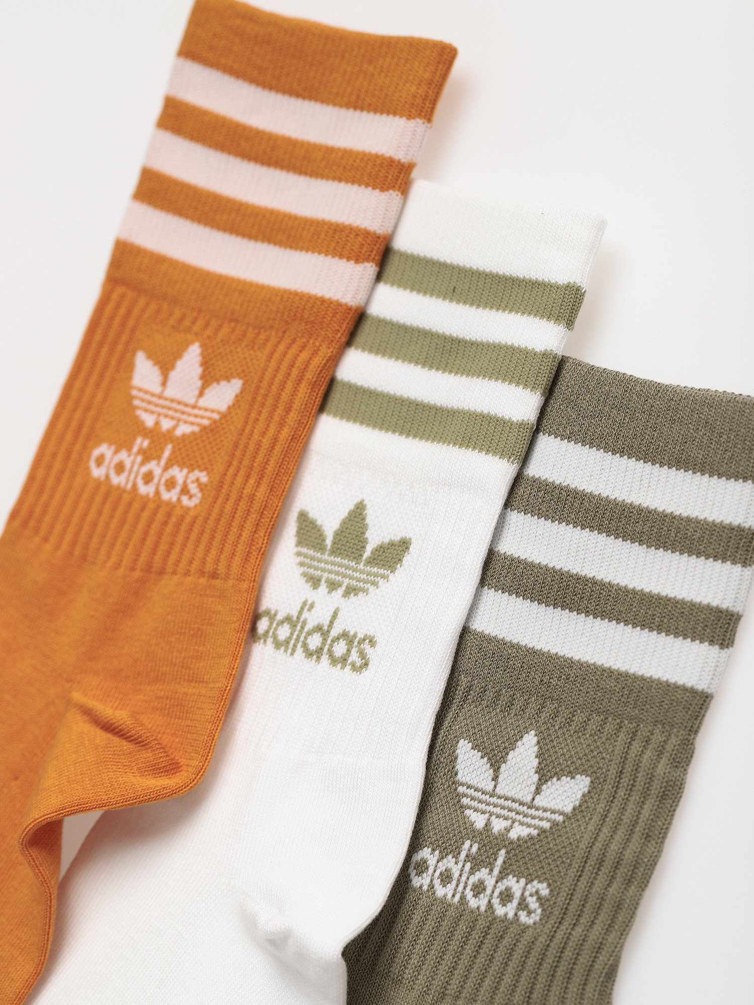 adidas Originals Mid Cut Crew Socken (white/focora/orbgrn)