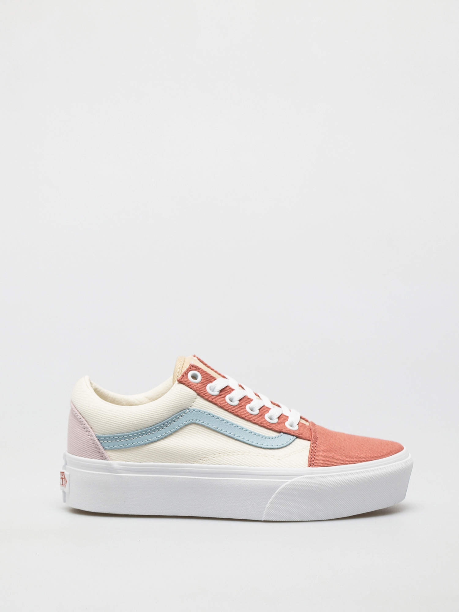 Vans Old Skool Platform Shoes (twill/pastel block/trwht)