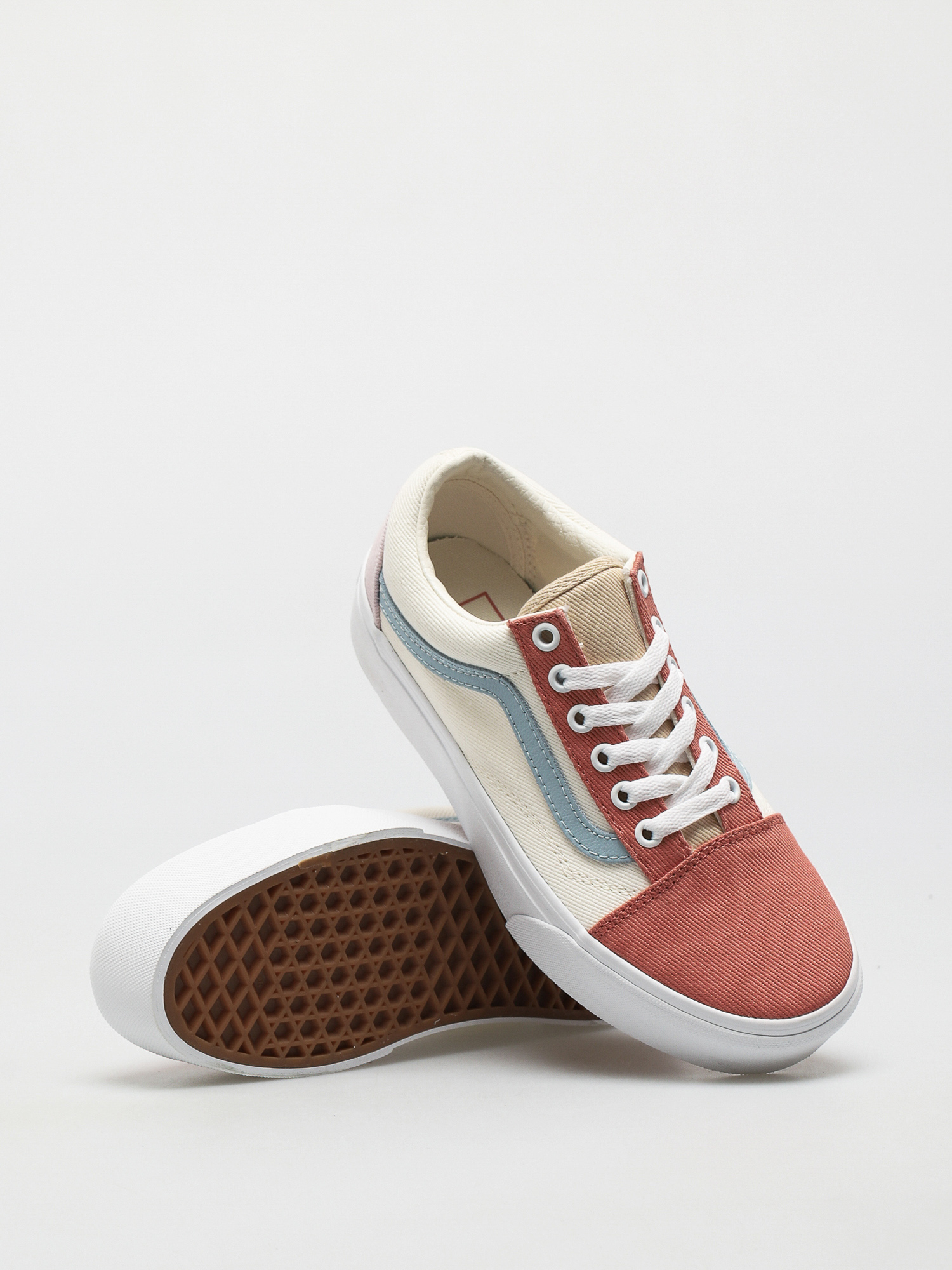 Vans Old Skool Platform Shoes (twill/pastel block/trwht)