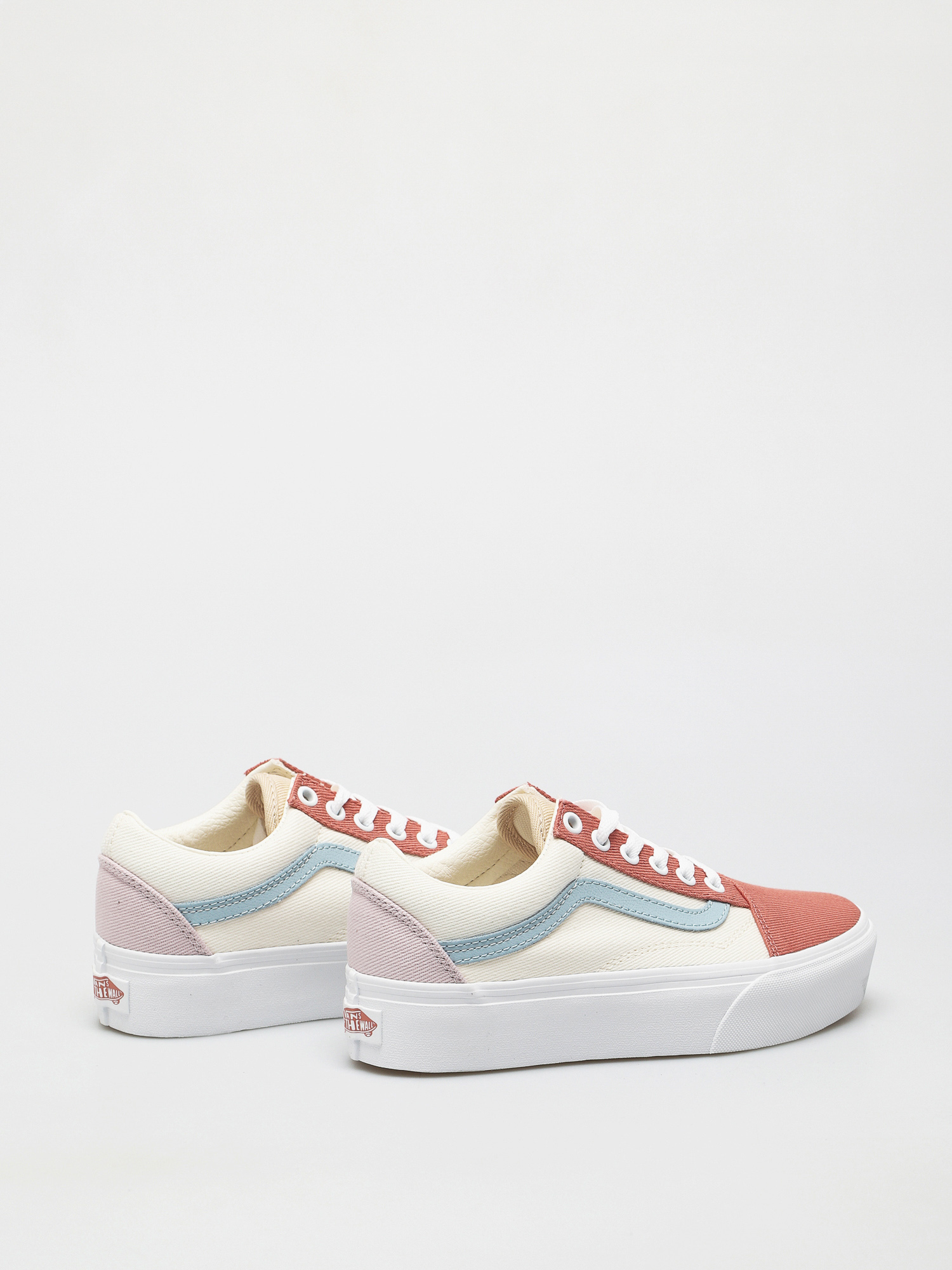 Vans Old Skool Platform Shoes (twill/pastel block/trwht)