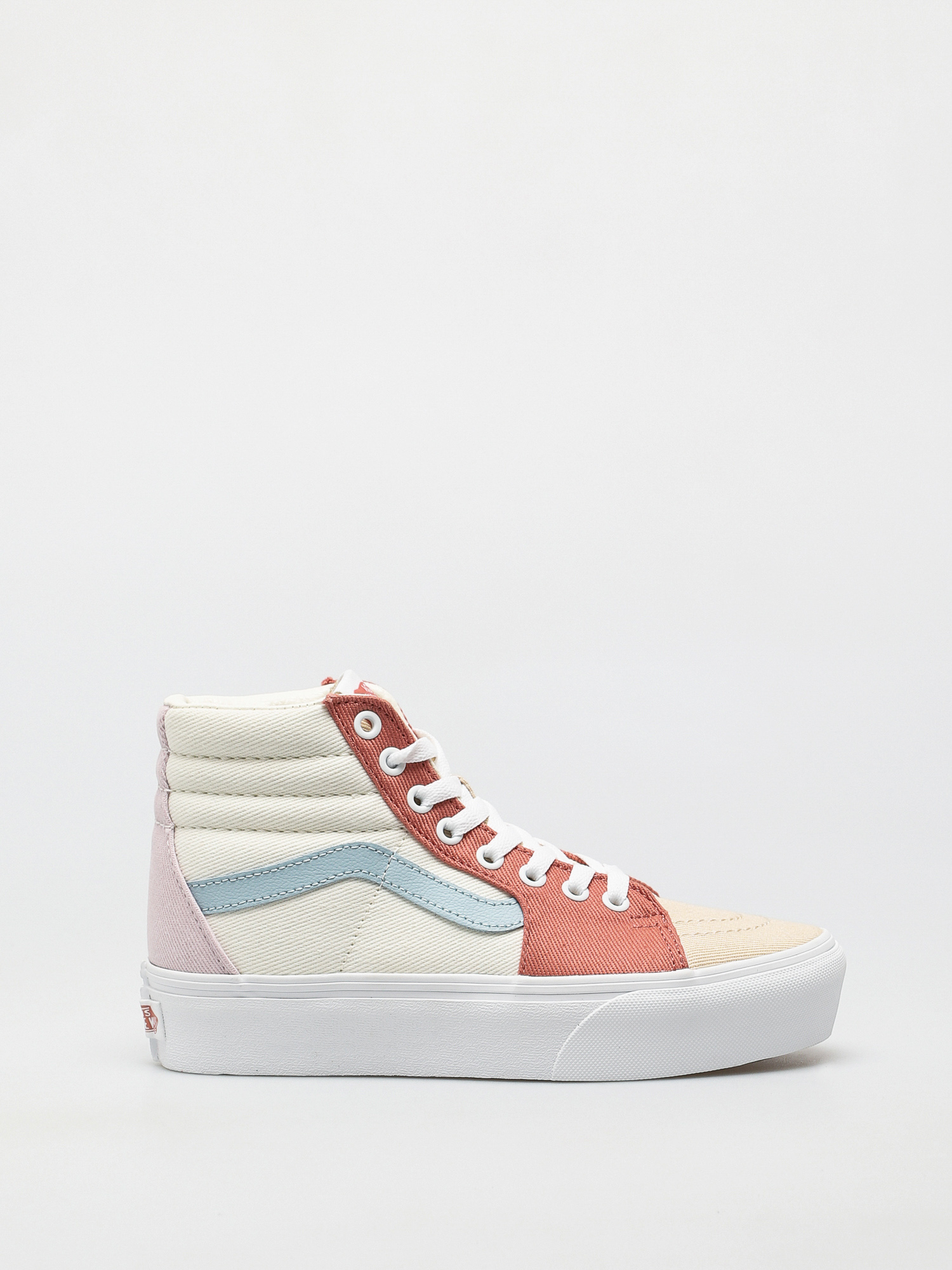 Vans Sk8 Hi Platform Shoes (twill/pastel block/trwht)