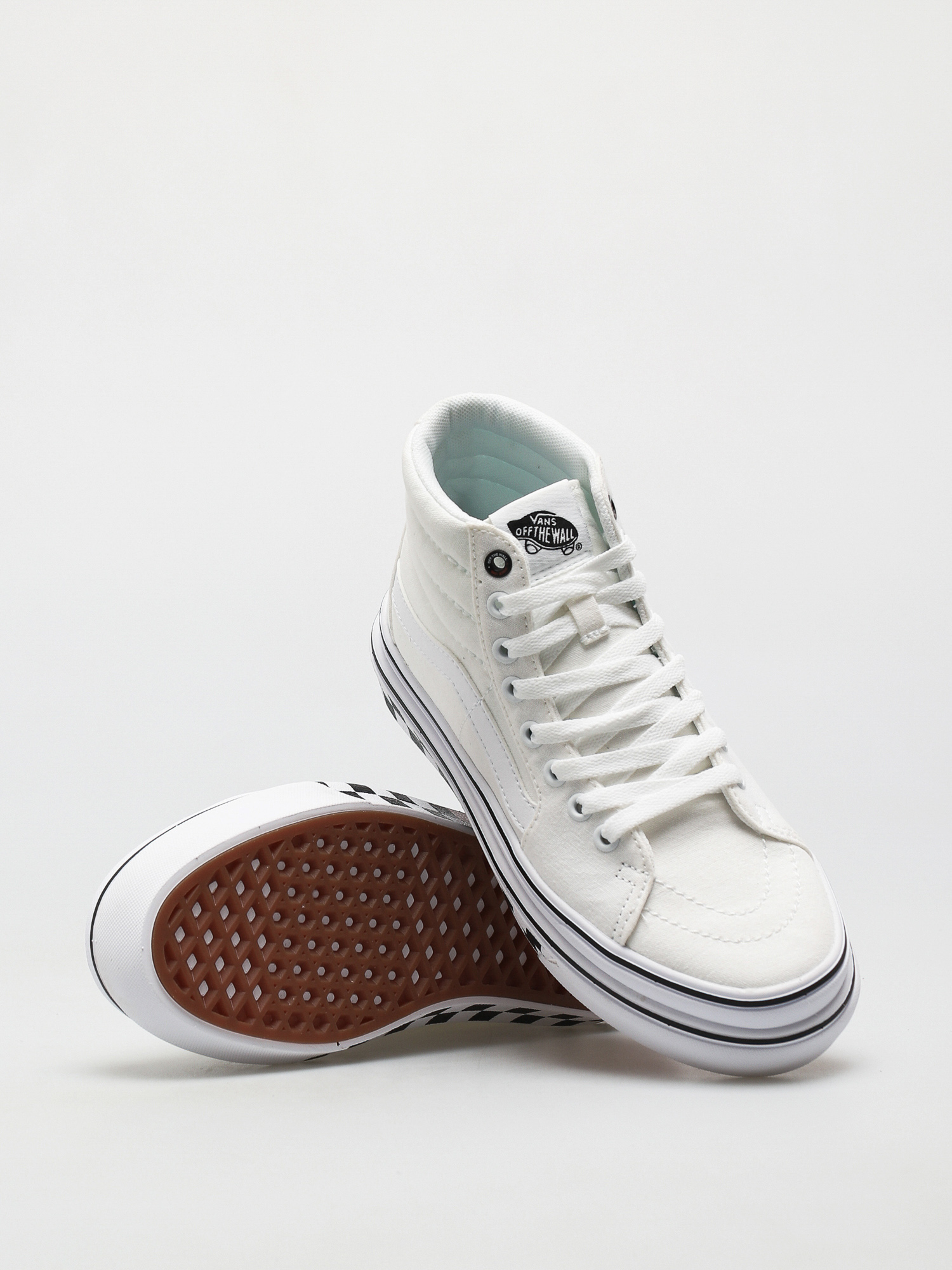 Vans Super Comfycush Sk8 Hi Shoes (canvas/true white/black)