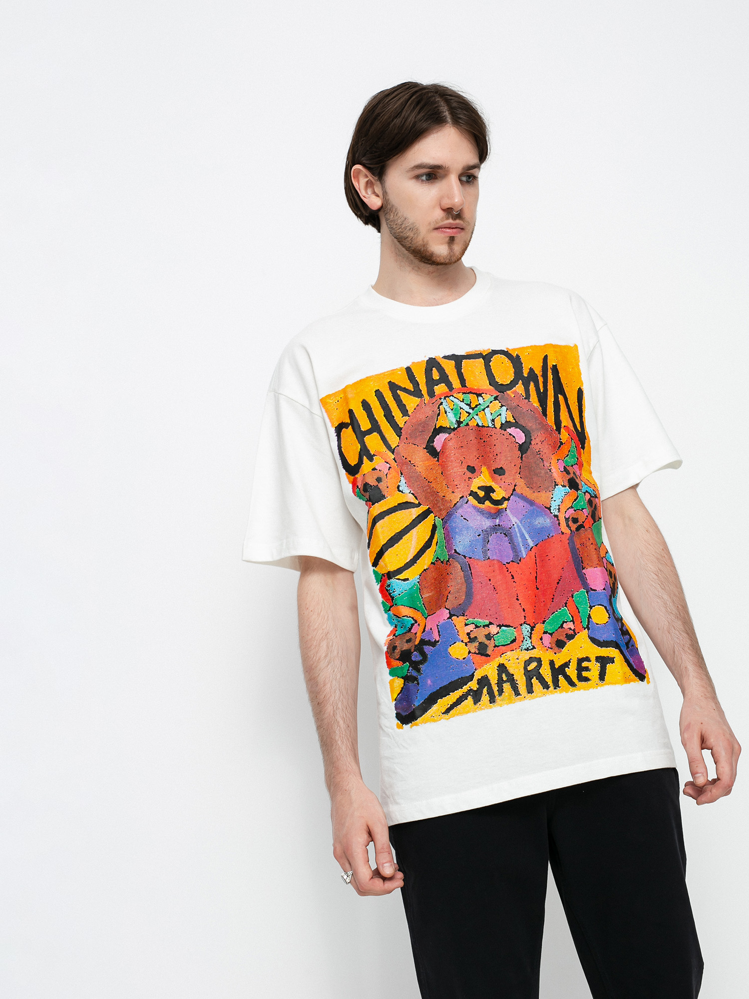 Chinatown Market Dunking Bear Watercolor T-Shirt (cream)