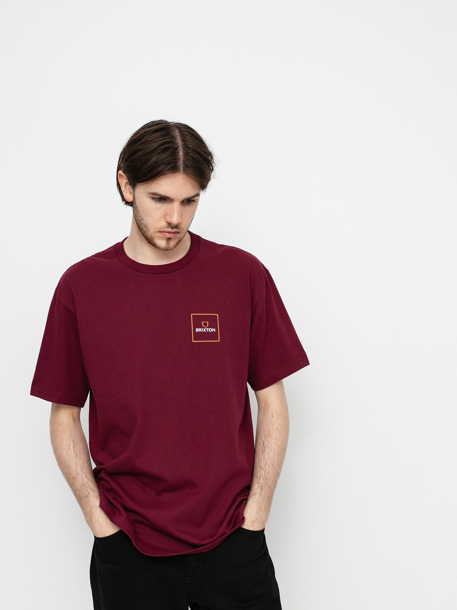 Brixton Alpha Block T-shirt (burgundy)