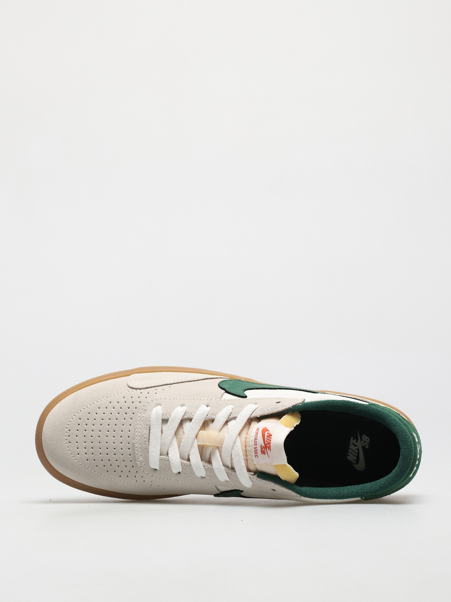 Nike SB Heritage Vulc Shoes (sail/gorge green sail safety orange)