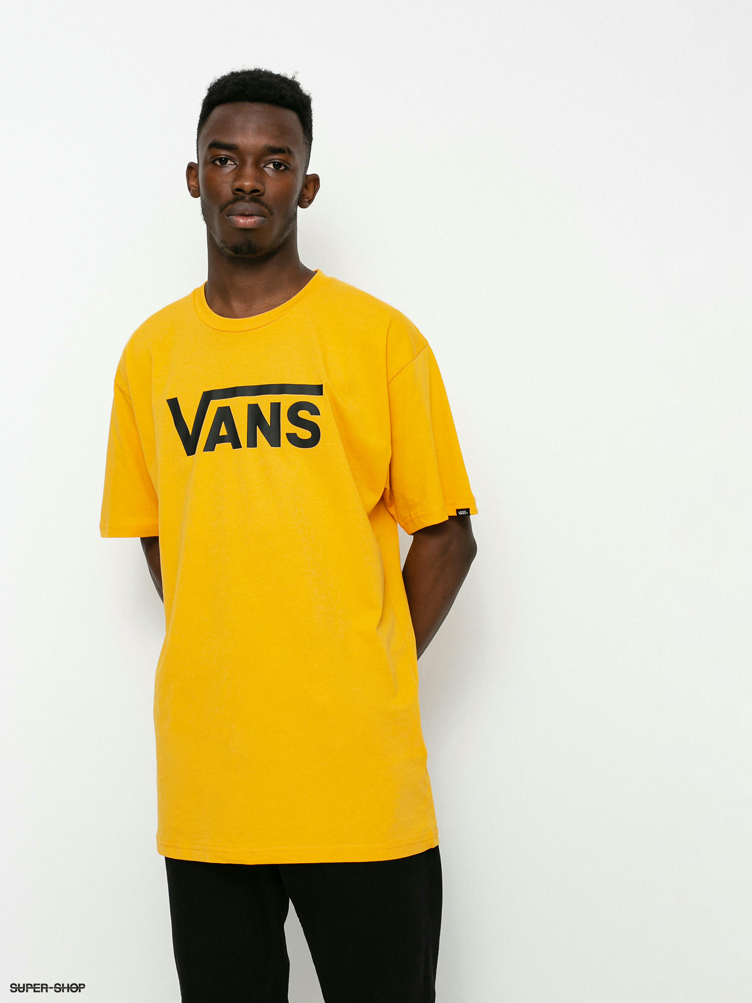 yellow and white vans shirt