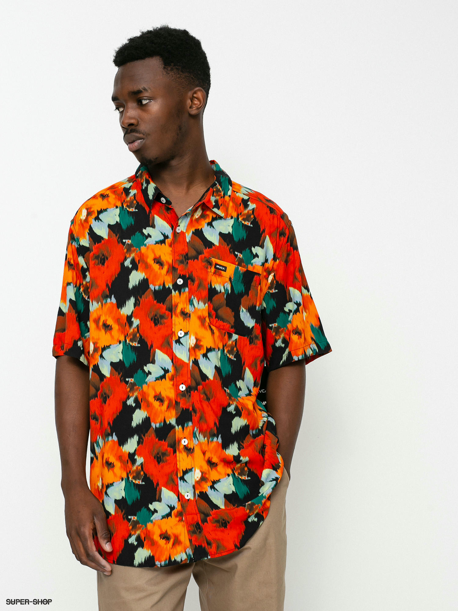 RVCA Lazarus Floral Button-Up Shirt Bermuda Blue / S