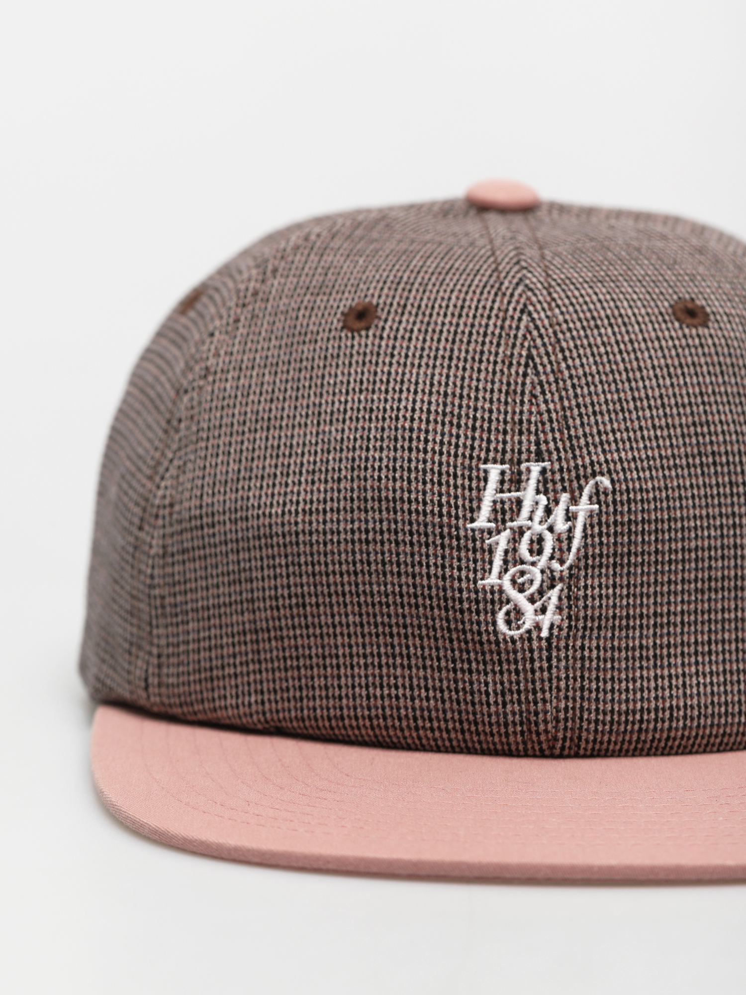 HUF Micro Houndstooth 6 Panel Cap (dusty rose)