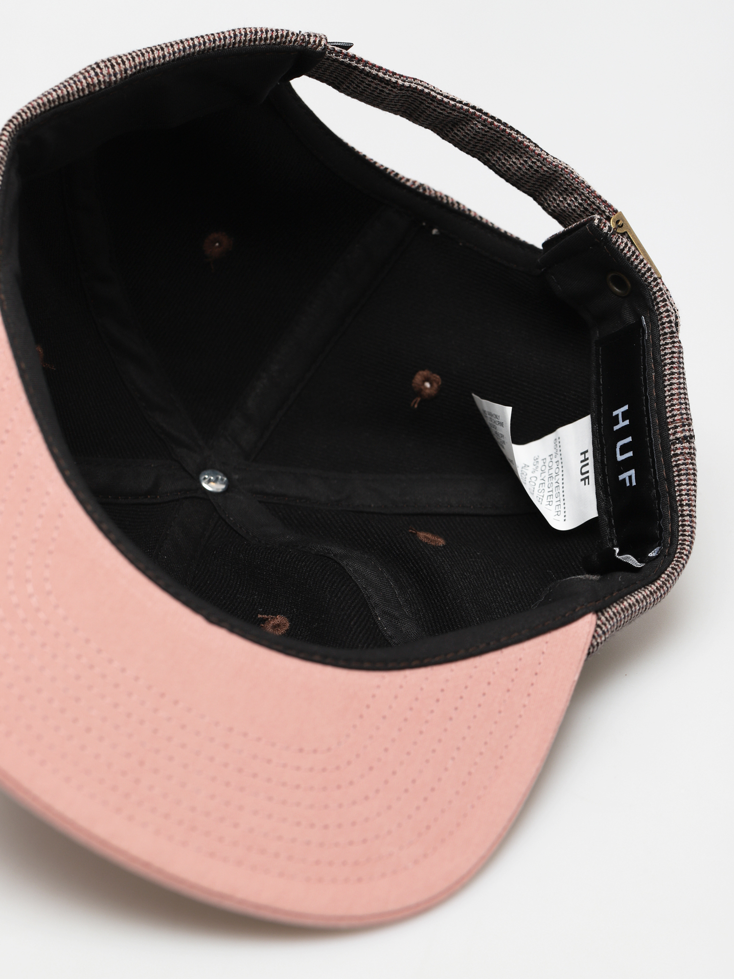 HUF Micro Houndstooth 6 Panel Cap (dusty rose)