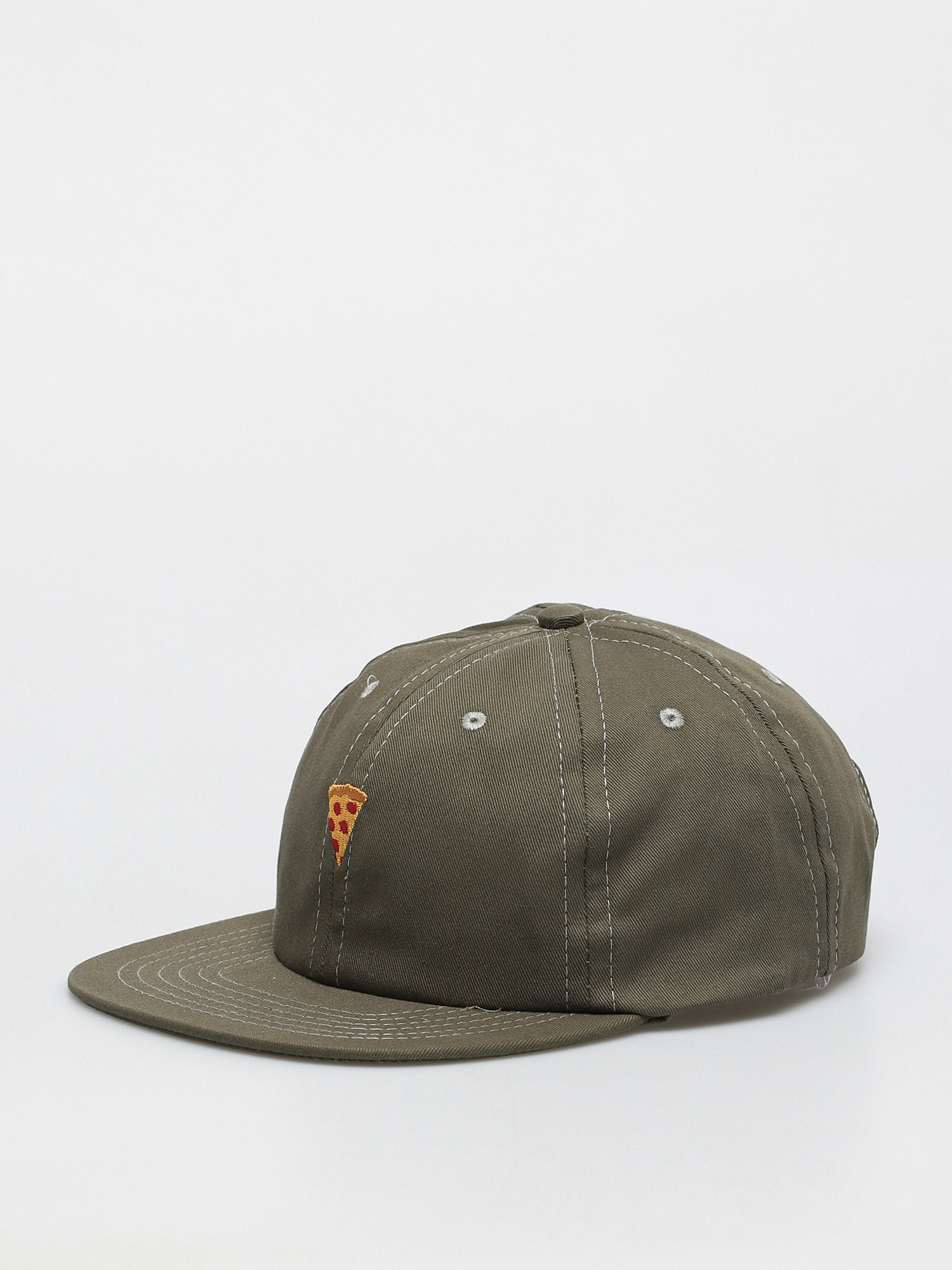 Pizza Skateboards Emoji 6 Panel Cap (olive green)