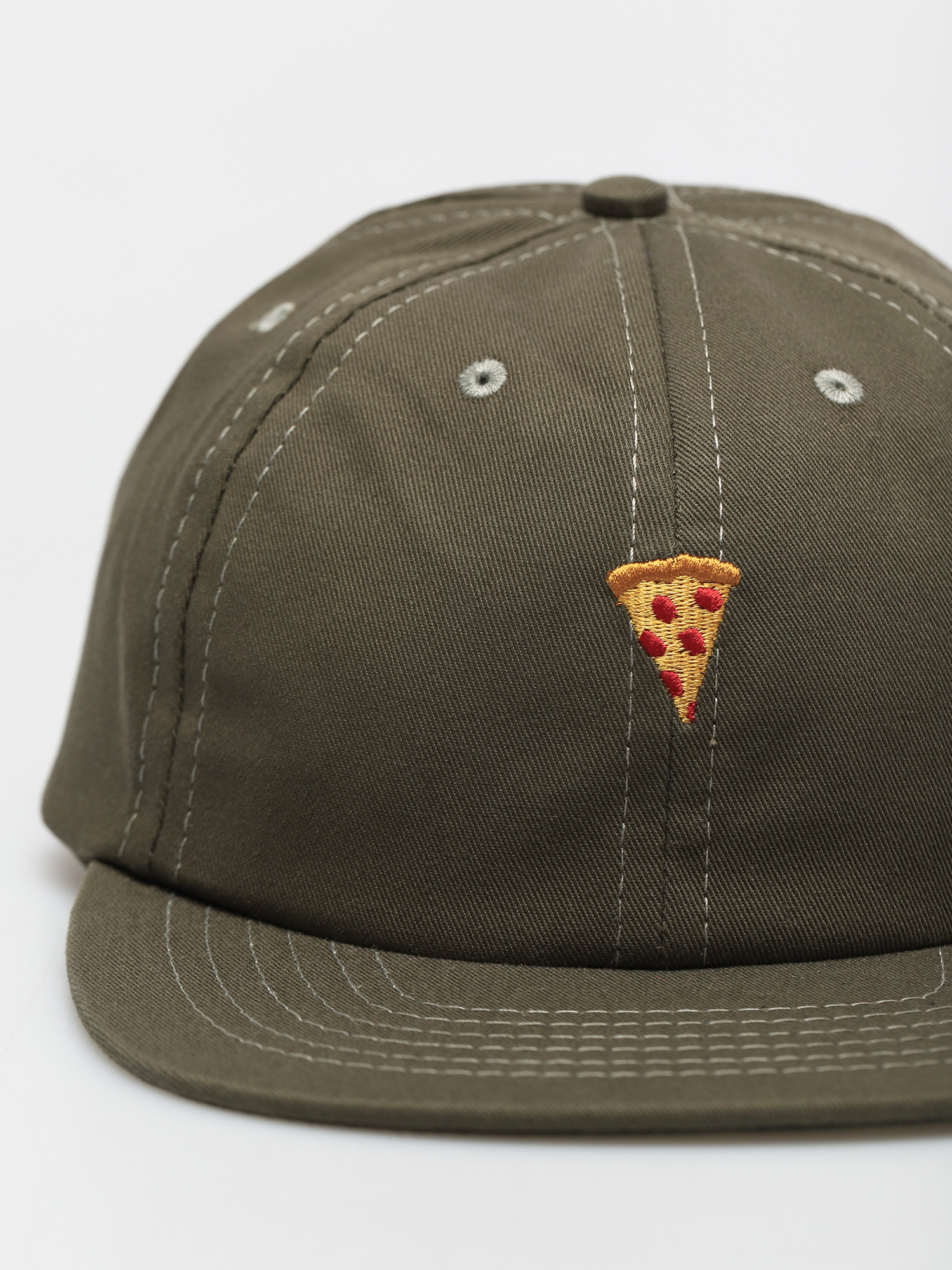 Pizza Skateboards Emoji 6 Panel Cap (olive green)