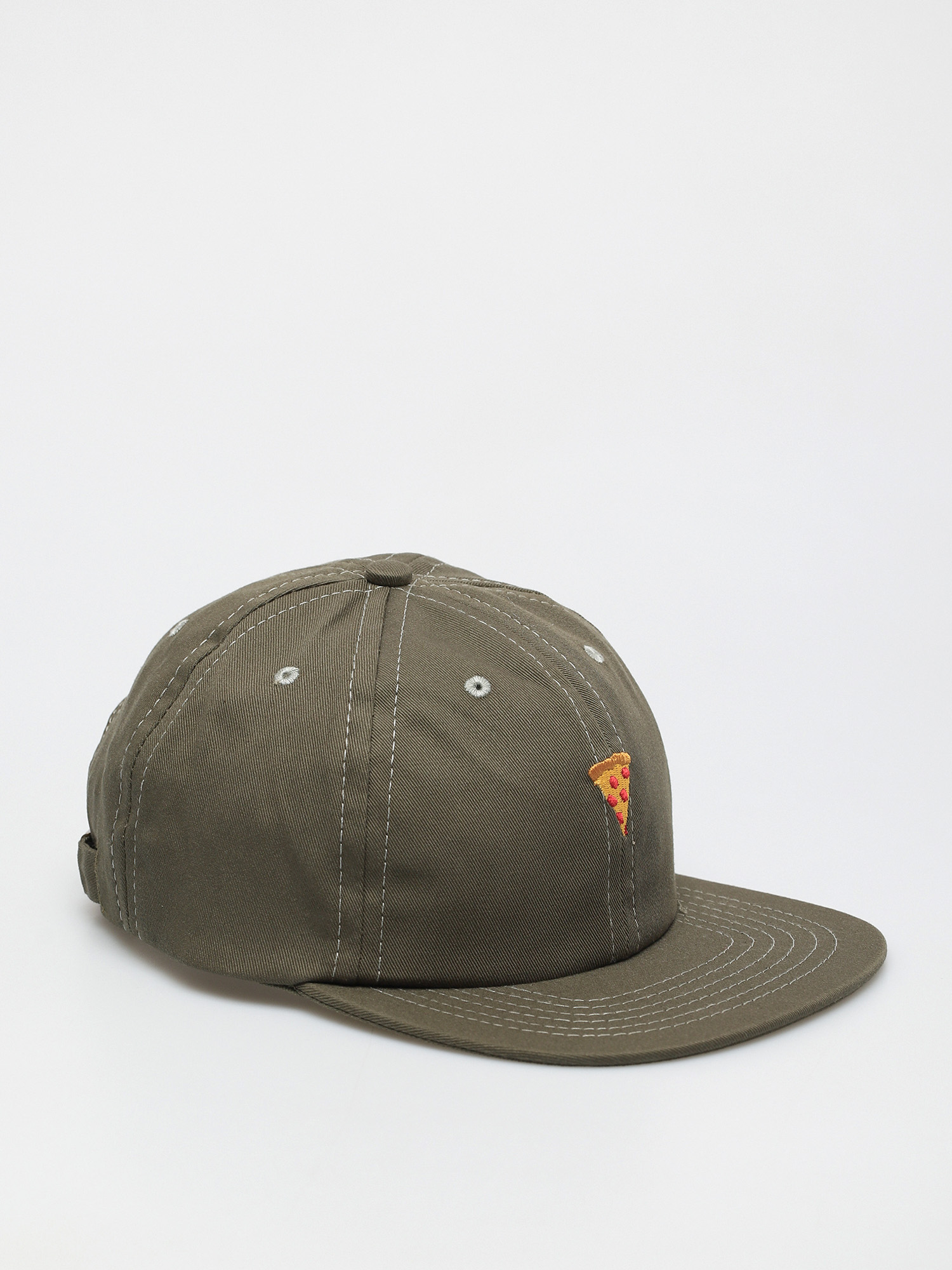 Pizza Skateboards Emoji 6 Panel Cap (olive green)