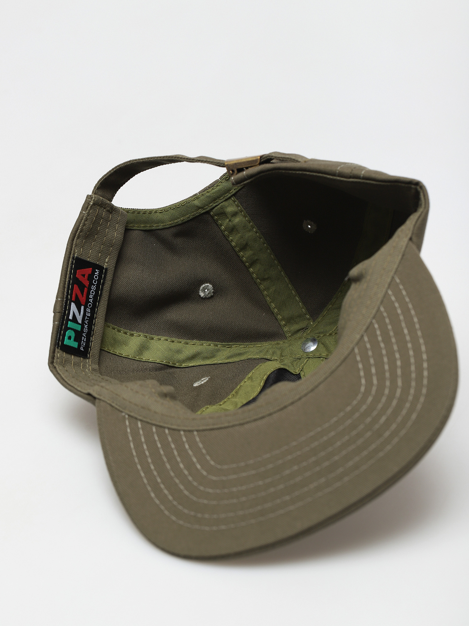 Pizza Skateboards Emoji 6 Panel Cap (olive green)