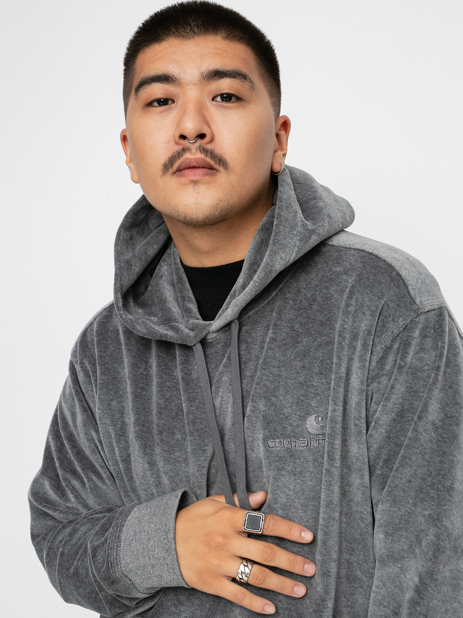 Carhartt WIP United Script HD Hoody (dark grey heather)