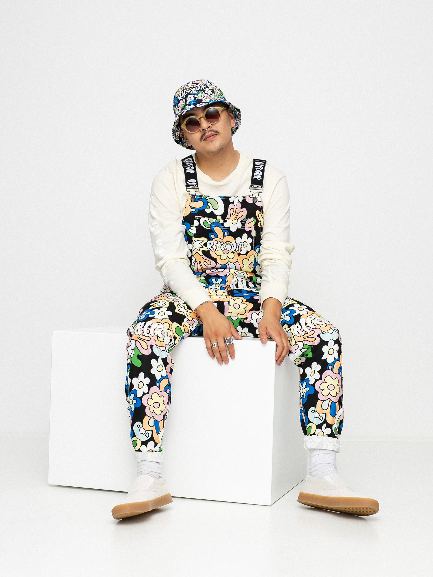 RipNDip Flower Child Overall Pants (multi)
