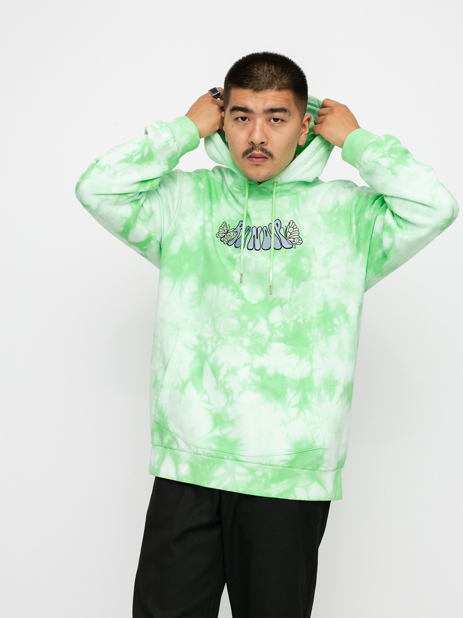 RipNDip Think Factory Embroidered HD Hoodie (mint cloud wash)
