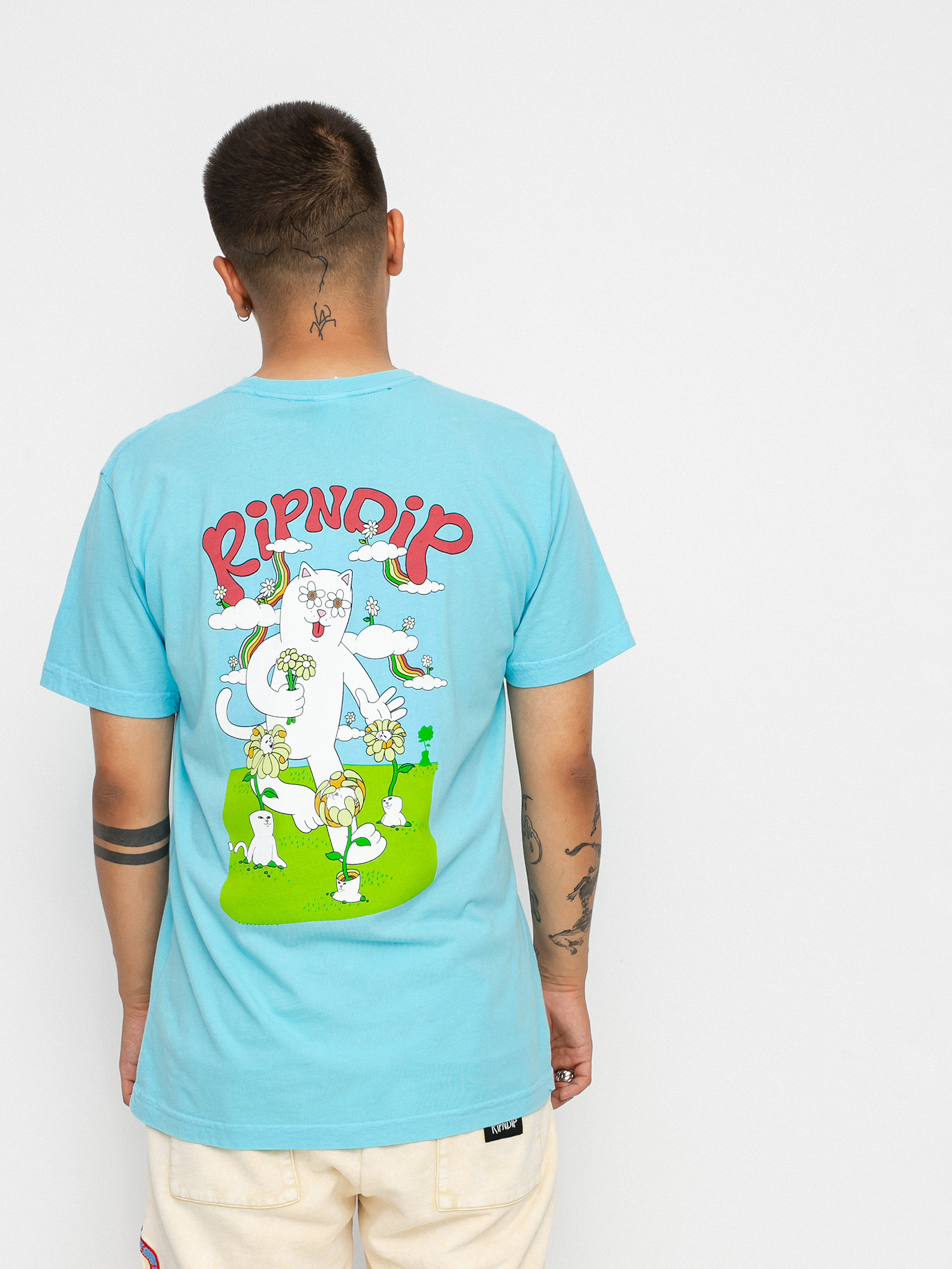 RipNDip Flower Power T-shirt (baby blue)