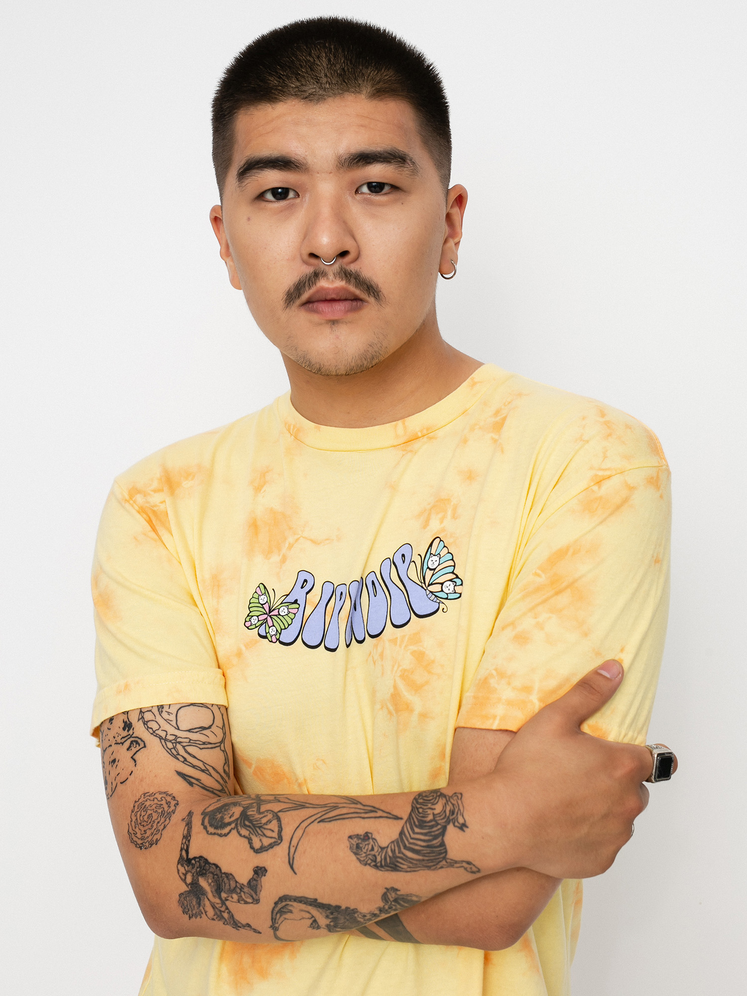 RipNDip Think Factory T-shirt (gold/orange cloud wash)