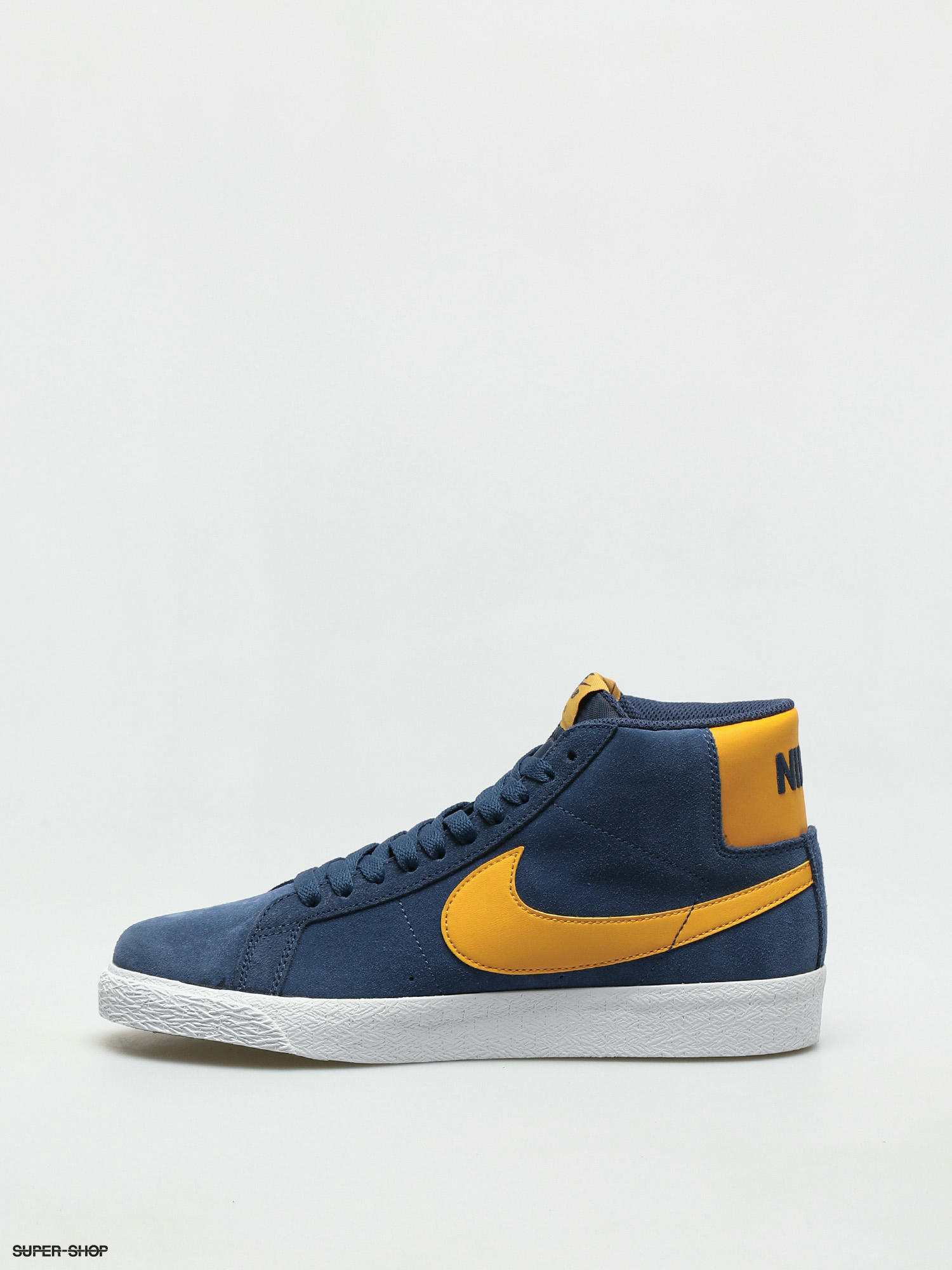 navy blue and gold nike shoes