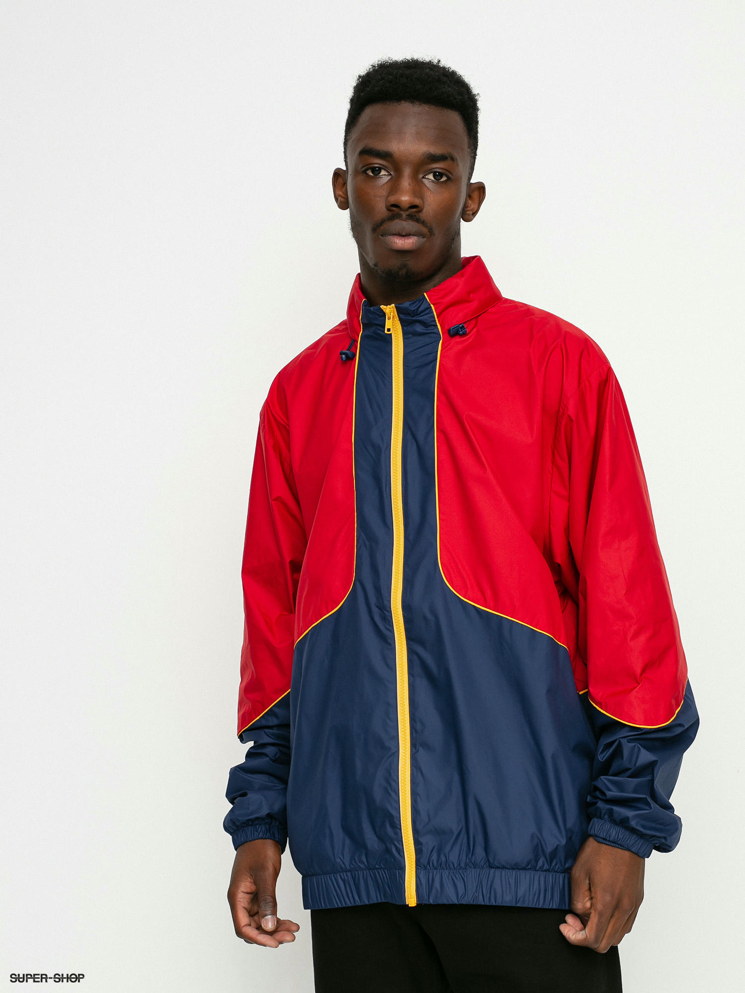 Nike windbreaker outlet red blue