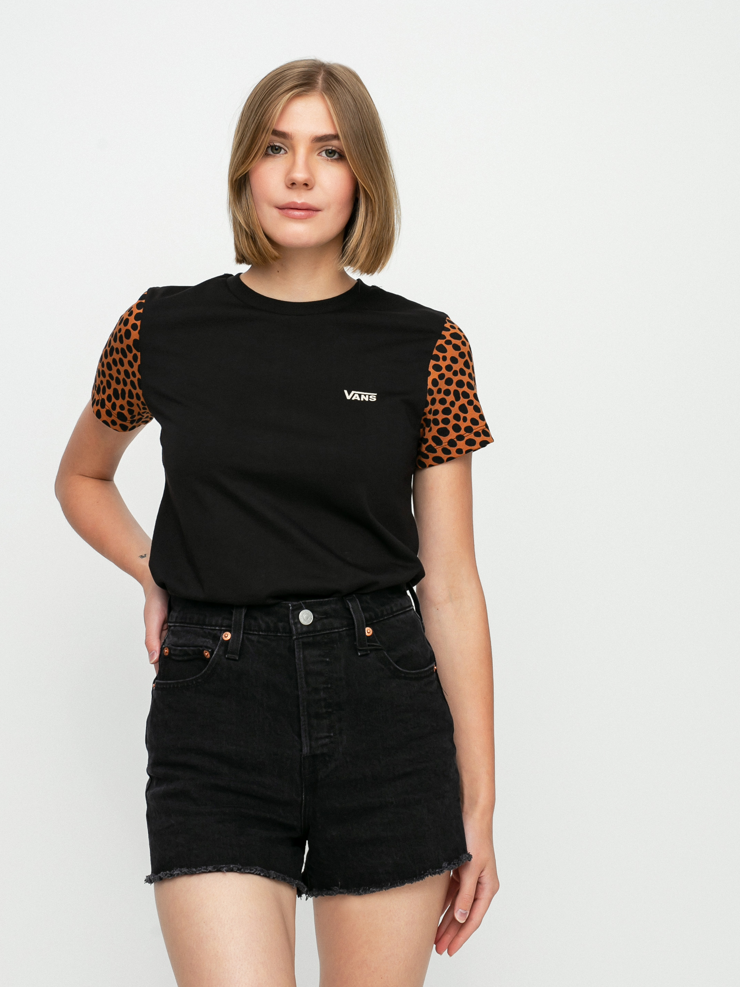 Vans leopard print t cheap shirt