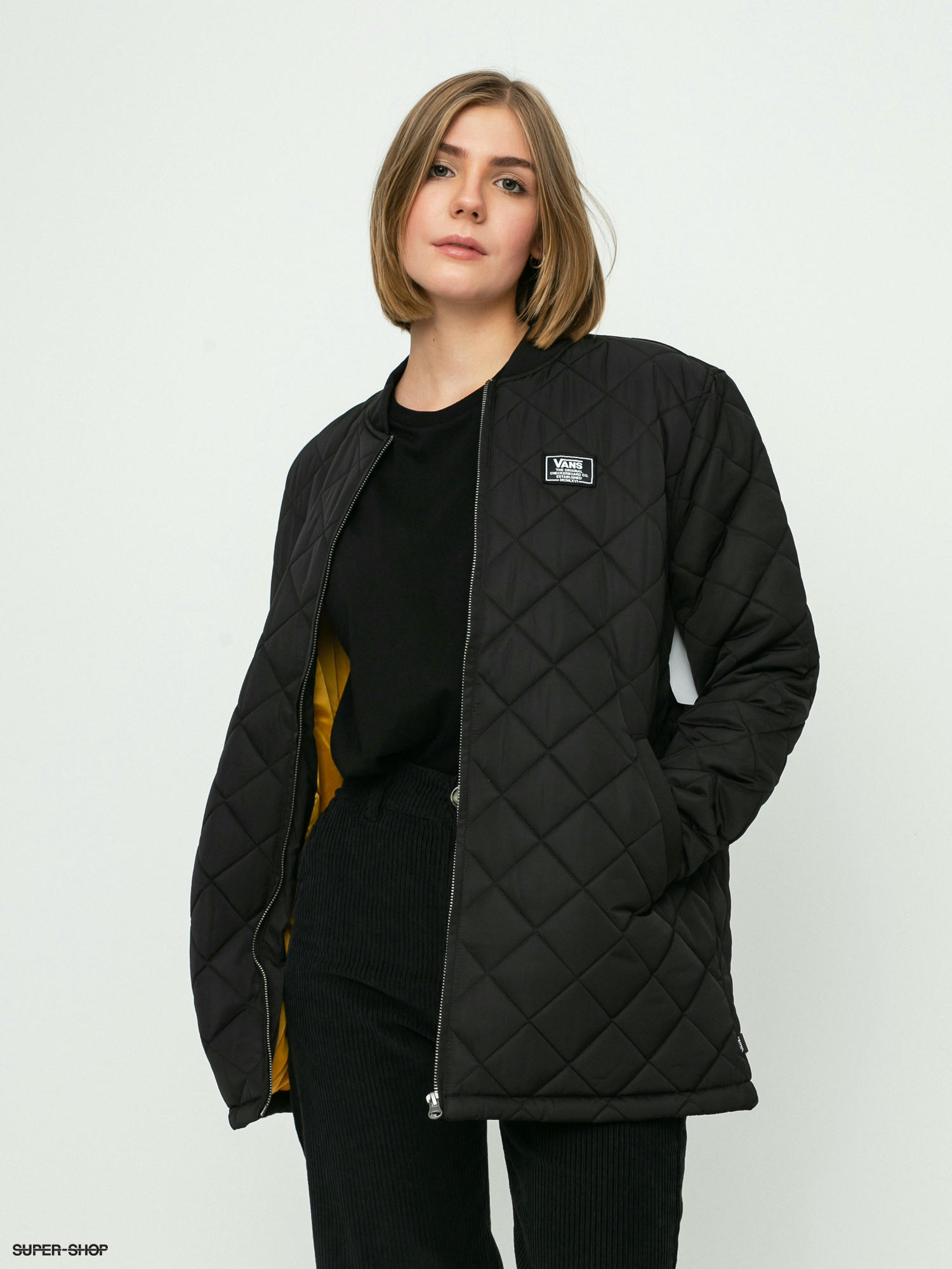 vans boom boom 66 hooded bomber jacket in black