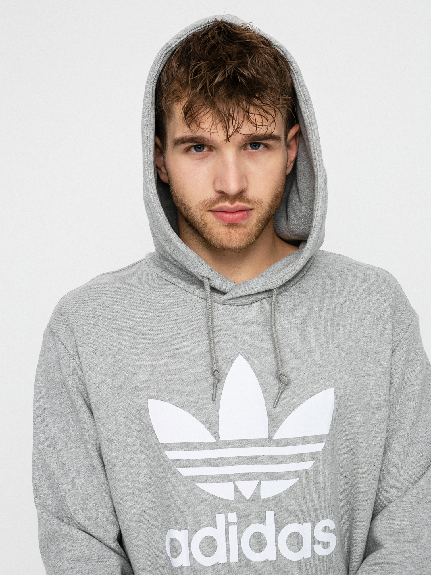 Adidas Originals Trefoil Hd Hoodie Mgreyh White