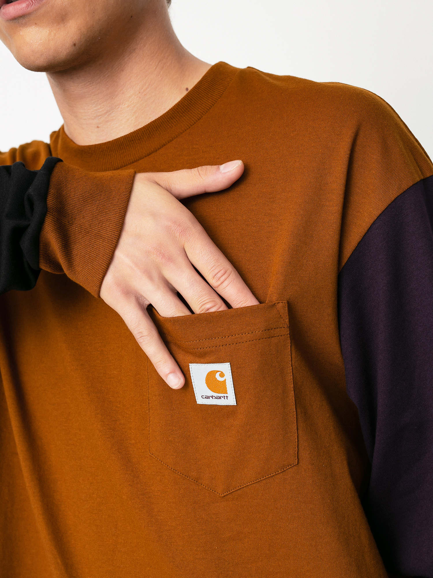Carhartt WIP Triple Pocket Longsleeve - brown (tawny/black/dark iris)