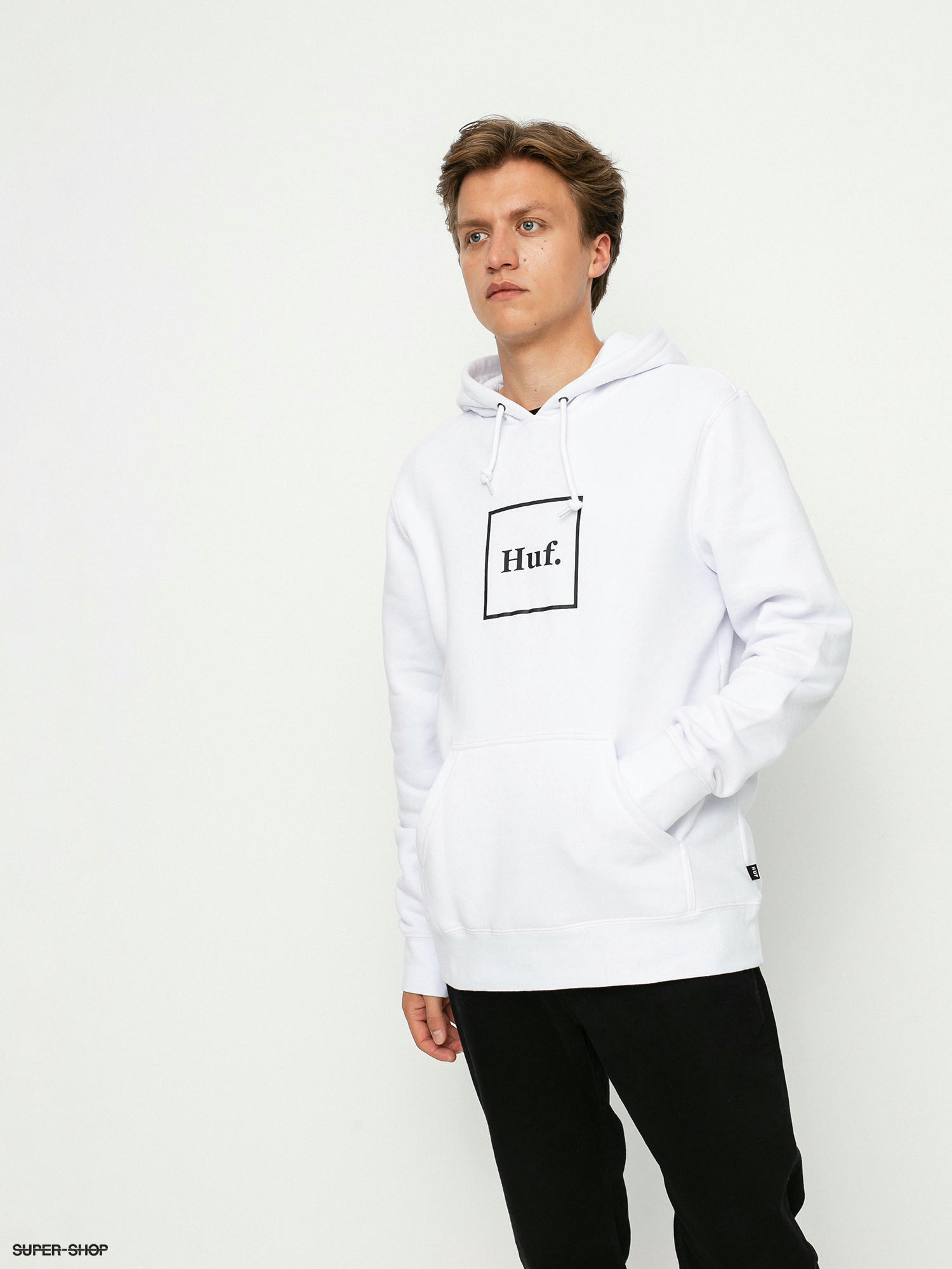 HUF Essentials Box Logo HD Hoodie (white)