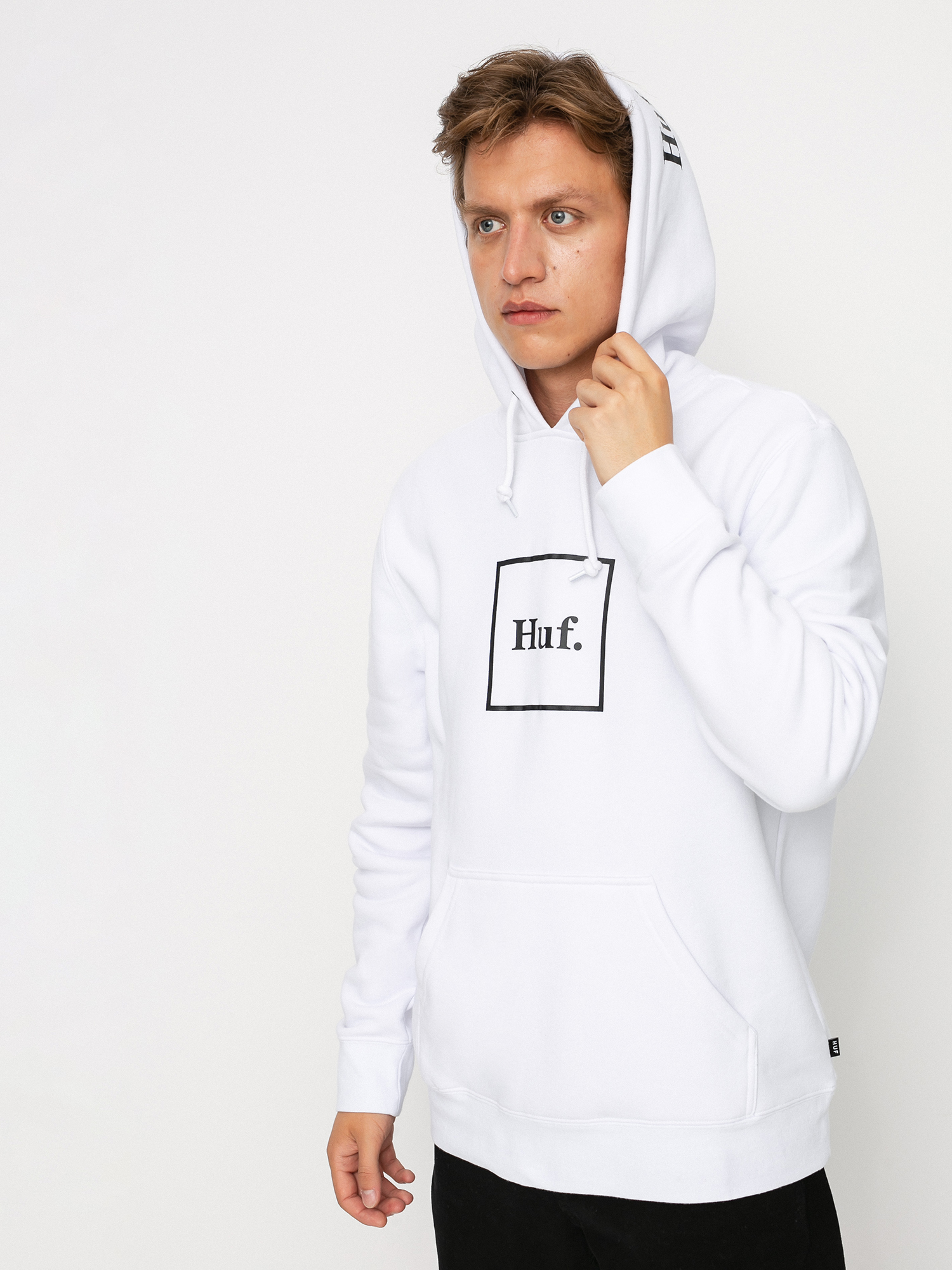 HUF Essentials Box Logo HD Hoodie (white)