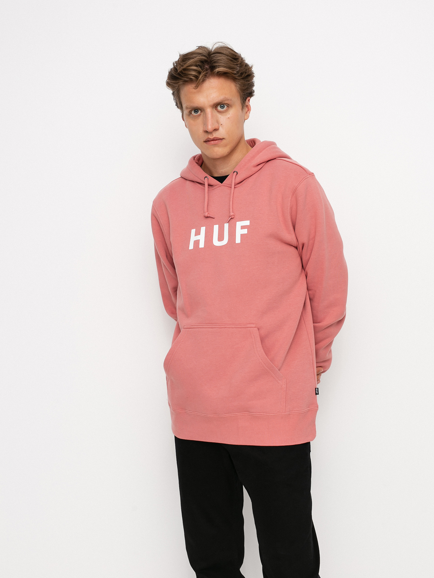 HUF OG Logo HD Hoodie (dusty rose)