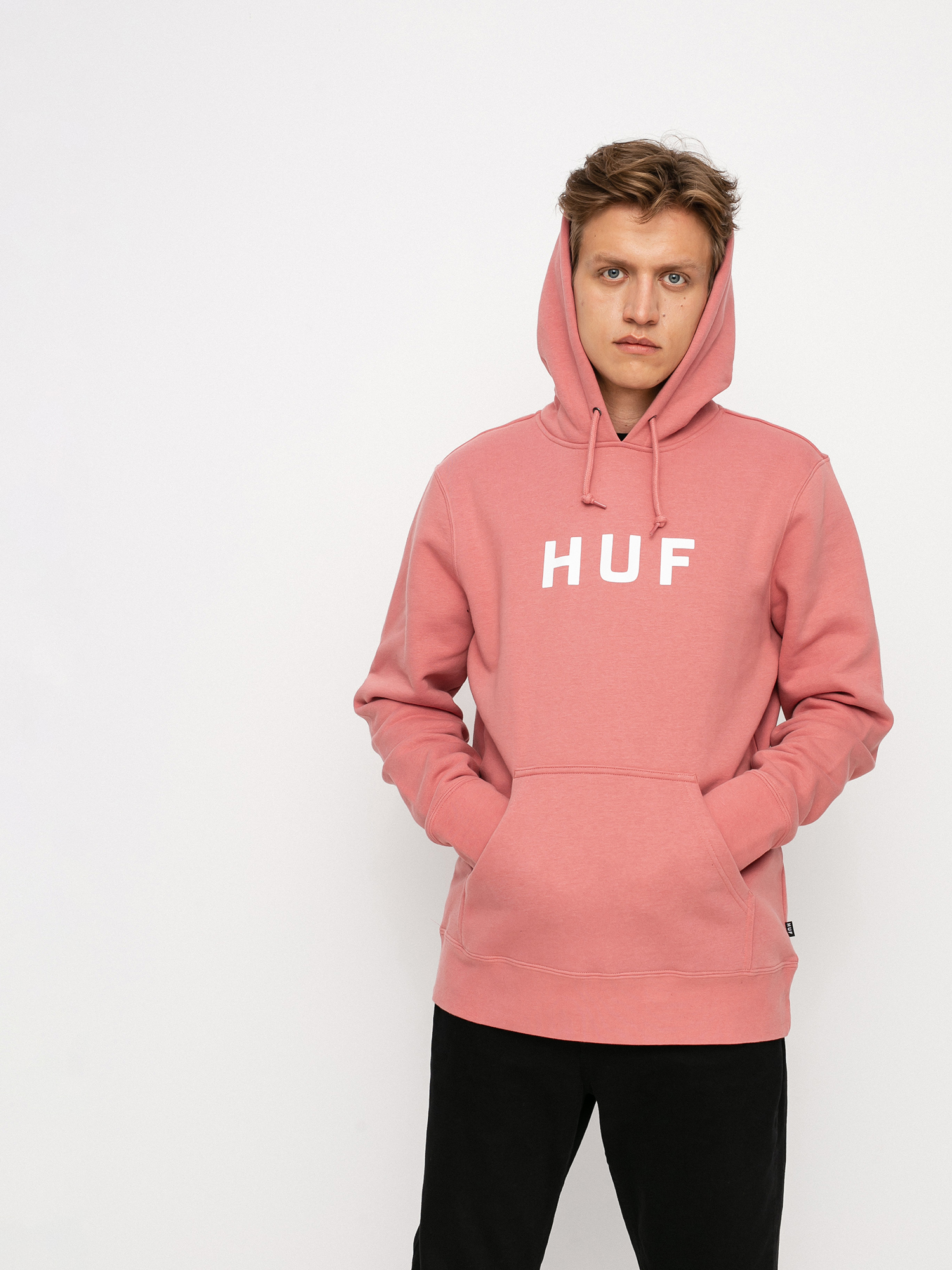 HUF OG Logo HD Hoodie (dusty rose)