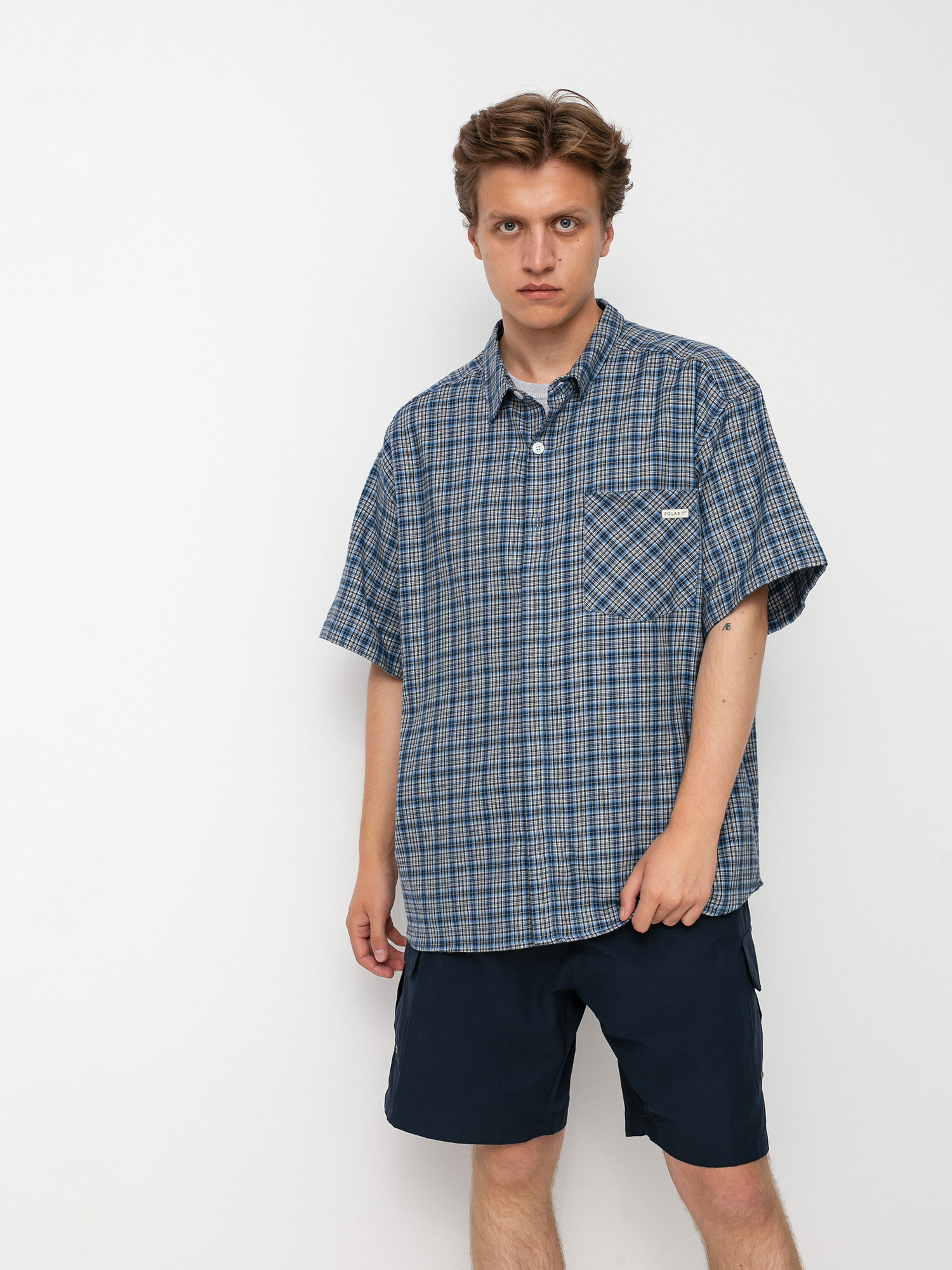 Polar Skate Mitchell Flannel Shirt (blue)